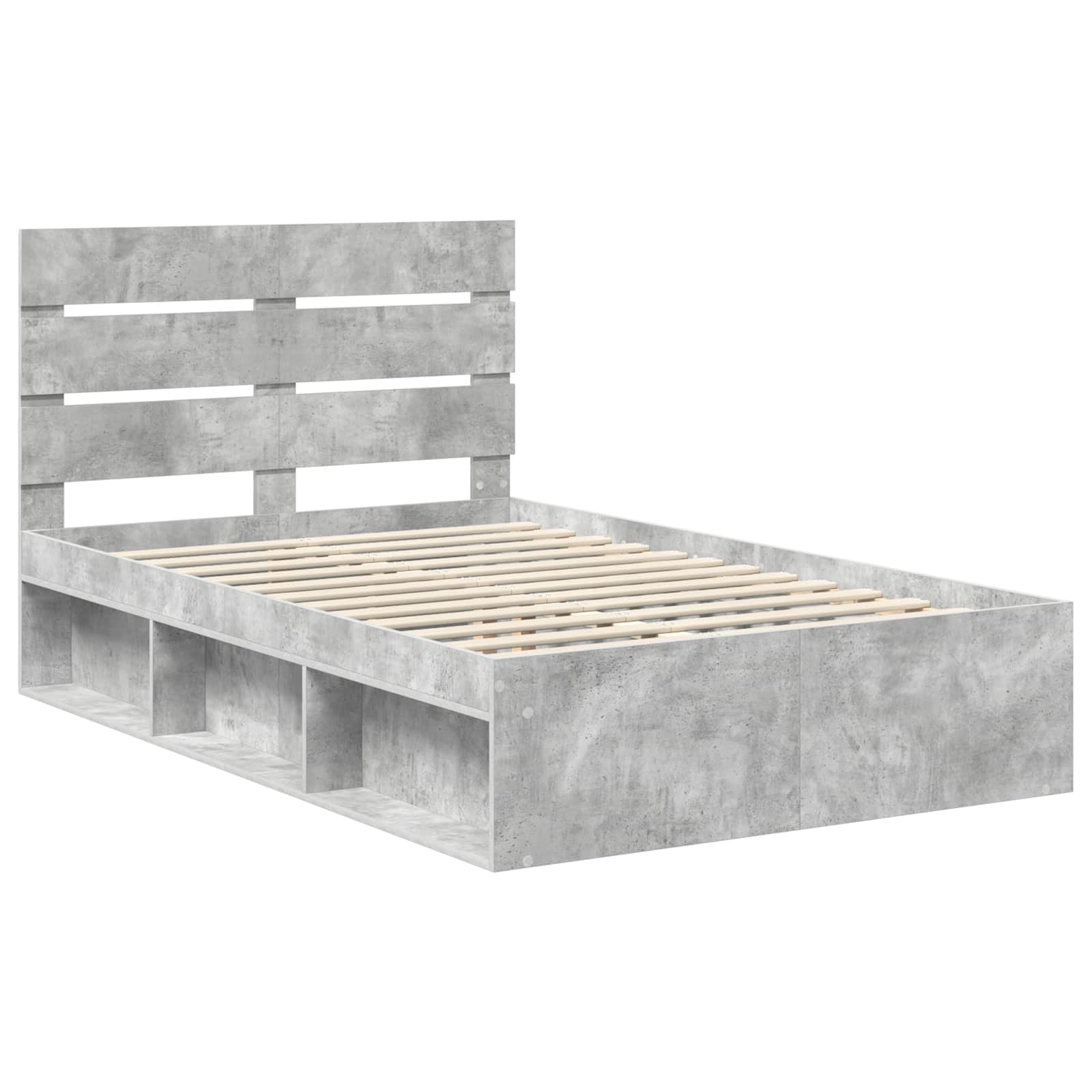Krevetna konstrukcija s uzglavljem Betonska siva 135 x 190 cm