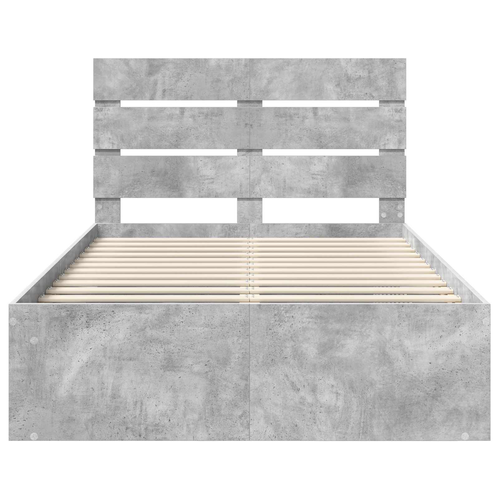 Krevetna konstrukcija Beton 120 x 190 cm Čvrsto borovo drvo