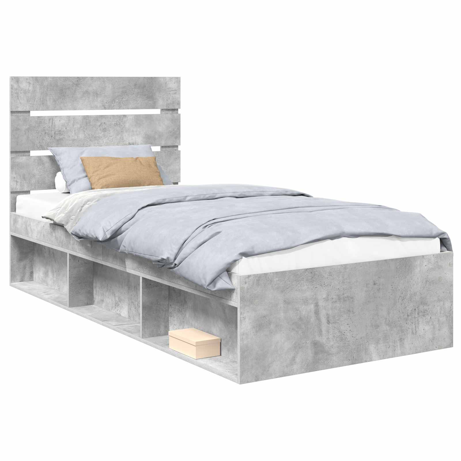 Krevetna konstrukcija Beton 90 x 200 cm Čvrsto borovo drvo