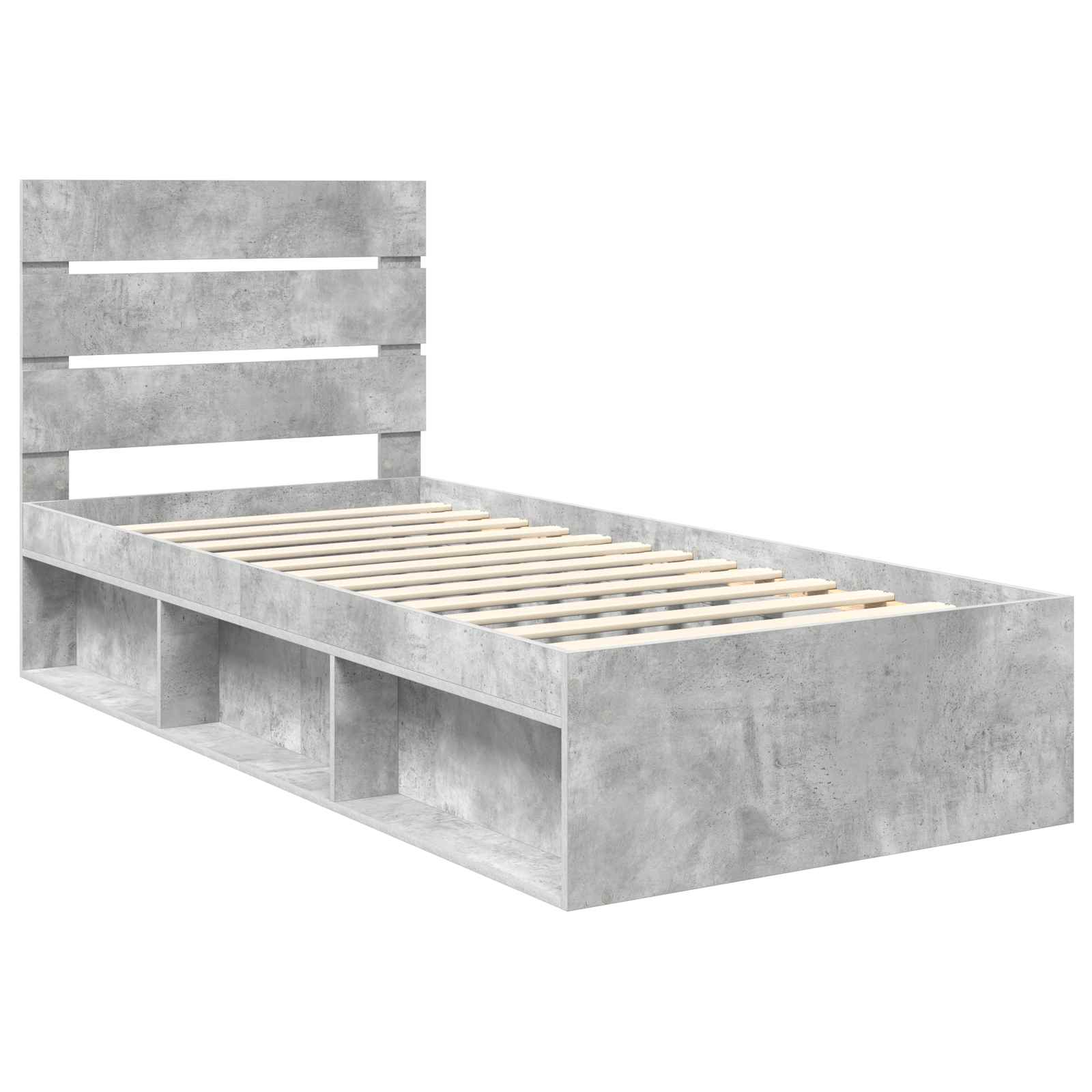 Krevetna konstrukcija Beton 90 x 200 cm Čvrsto borovo drvo