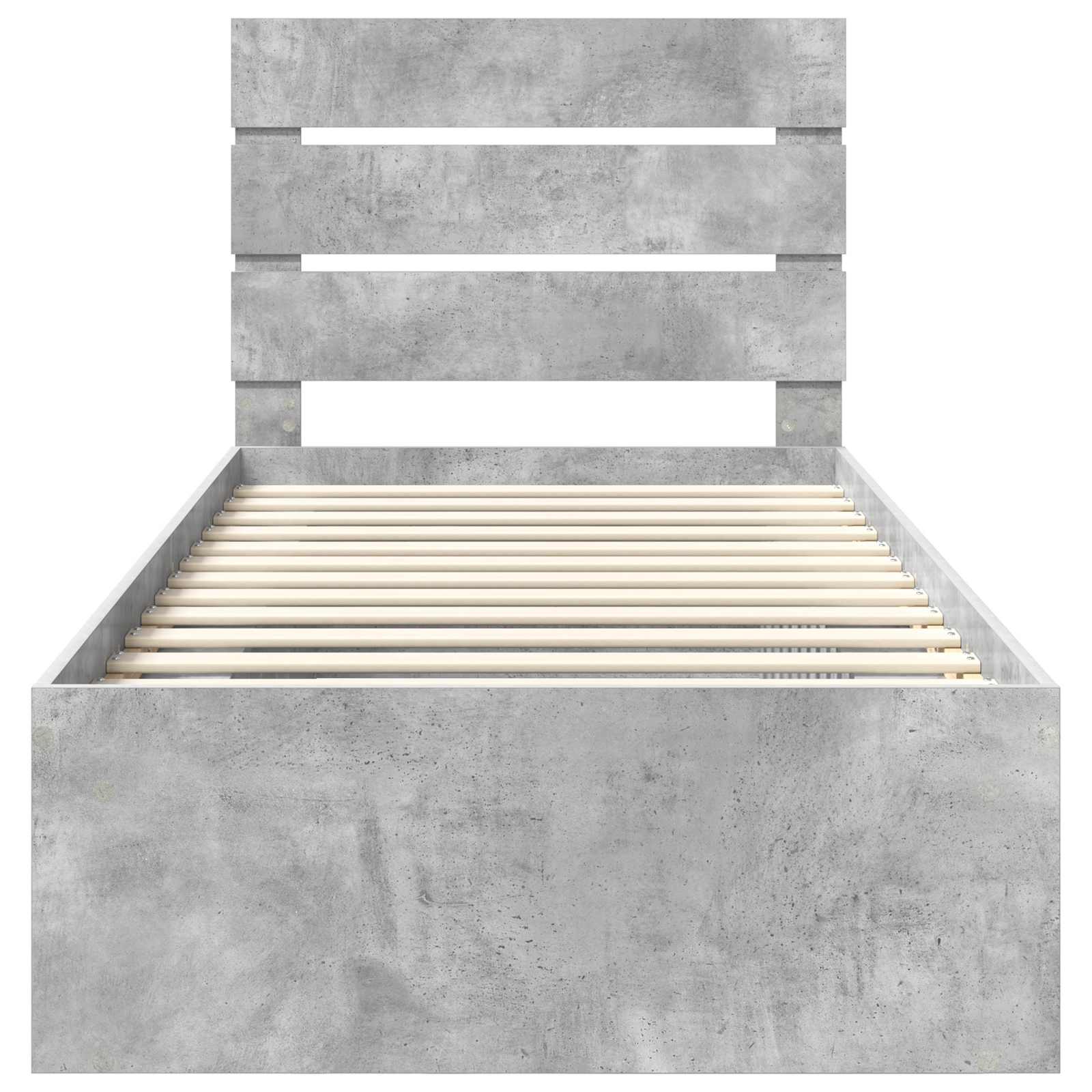 Krevetna konstrukcija s uzglavljem Betonska siva 90 x 190 cm