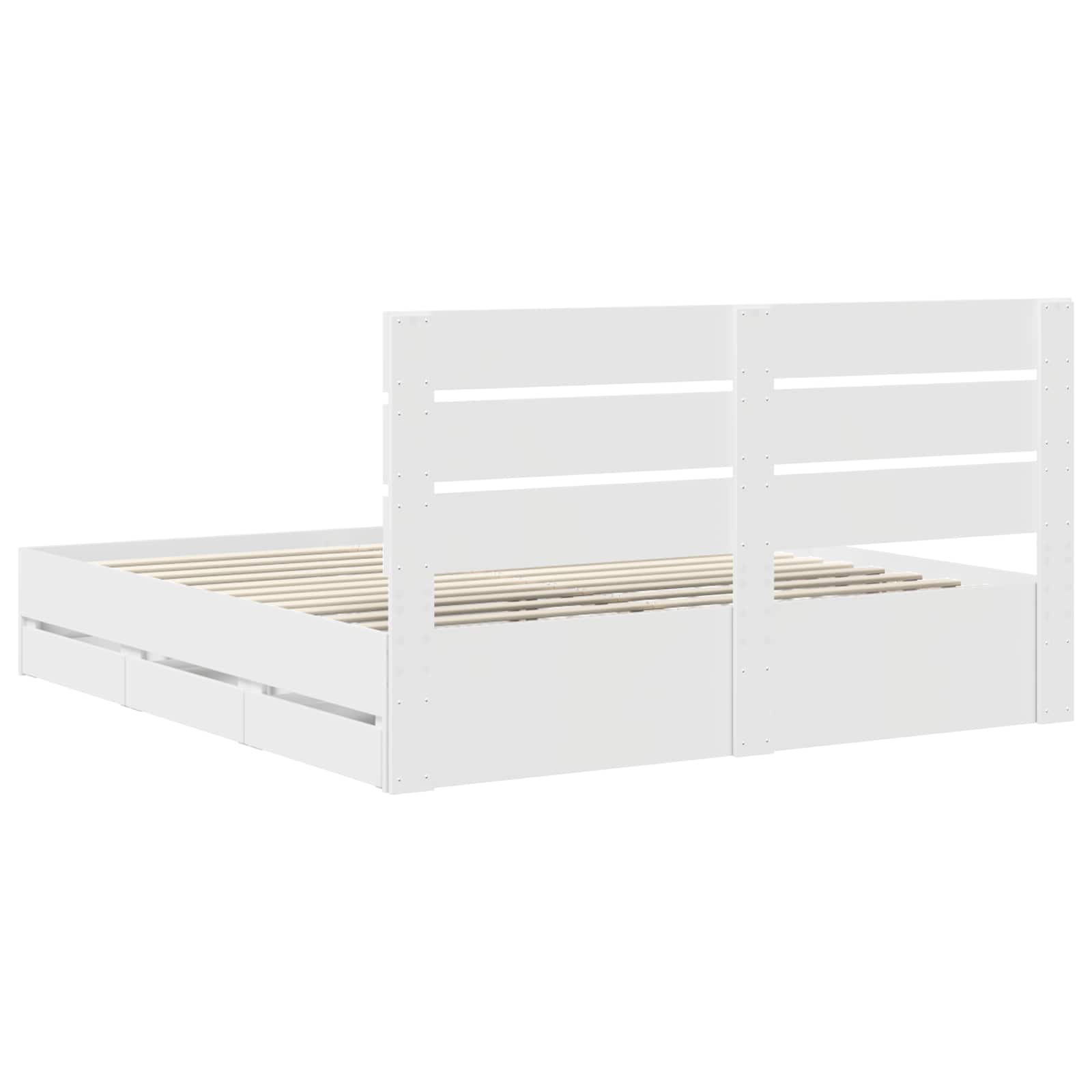 Krevetna konstrukcija Bijelo 200 x 200 cm Inženjersko Drvo