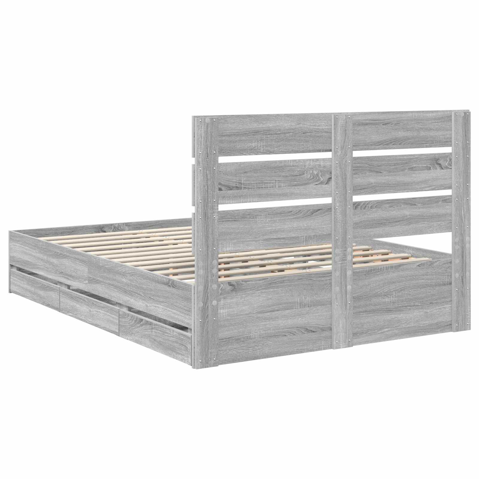 Krevetna konstrukcija Siva Sonoma 150 x 200 cm Inženjersko Drvo