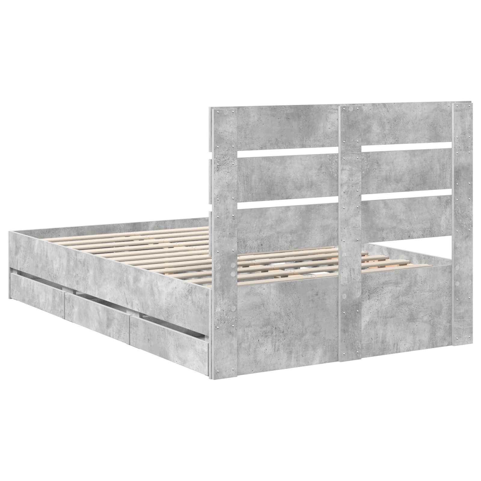 Krevetna konstrukcija s ladicama Betonski sivi 135 x 190 cm