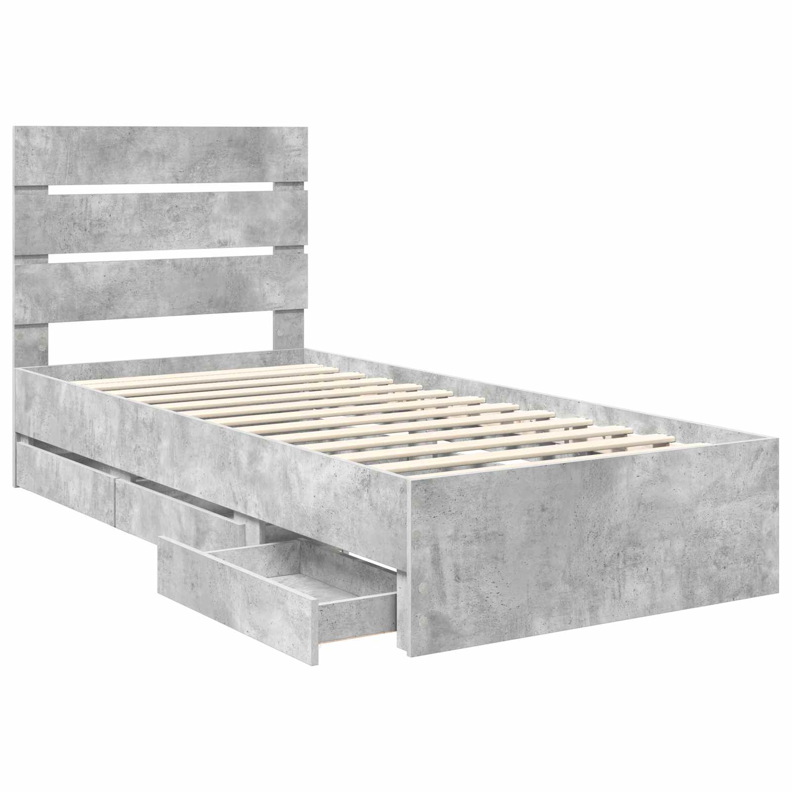 Krevetna konstrukcija s ladicama Betonski sivi 90 x 200 cm
