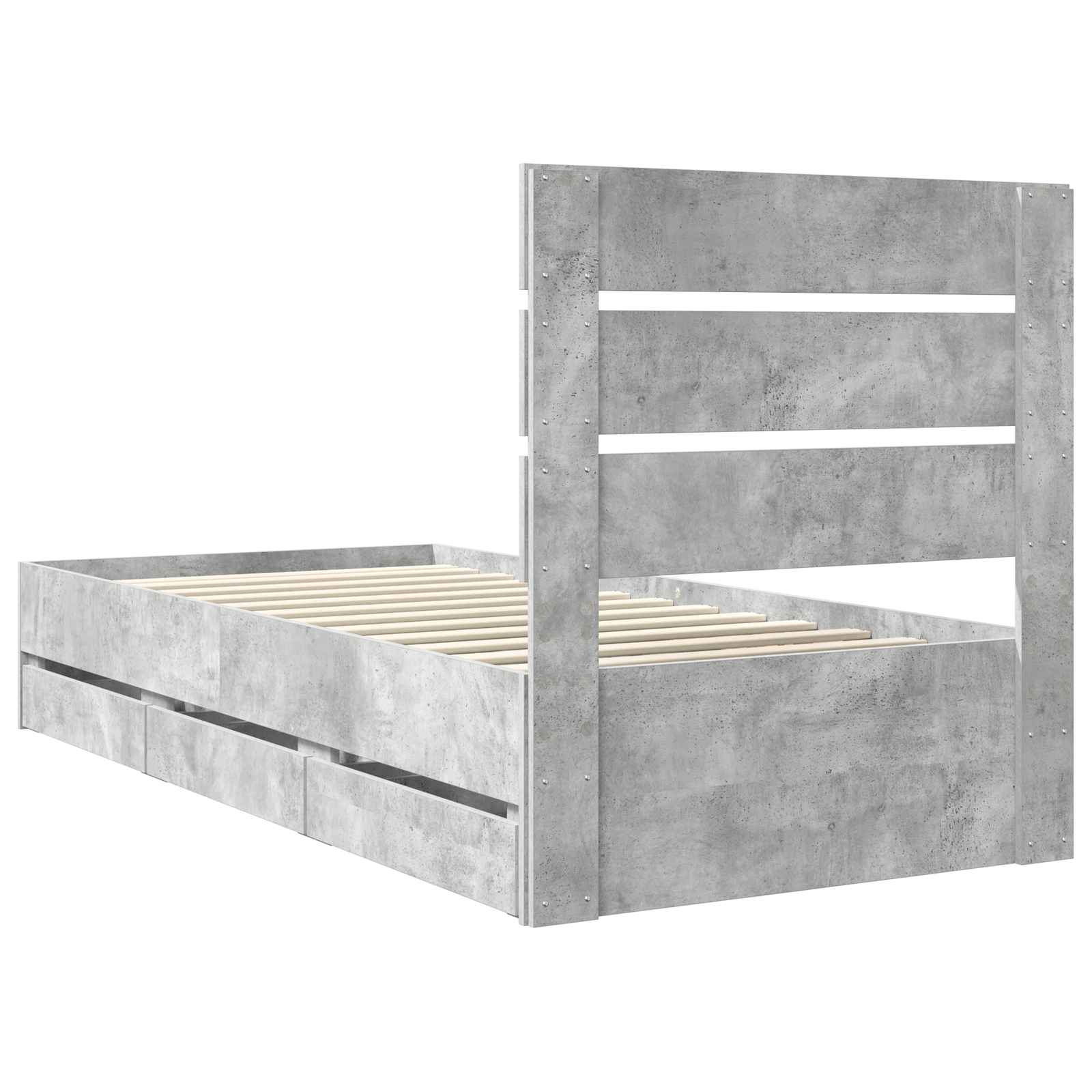 Krevetna konstrukcija s ladicama Betonski sivi 90 x 200 cm