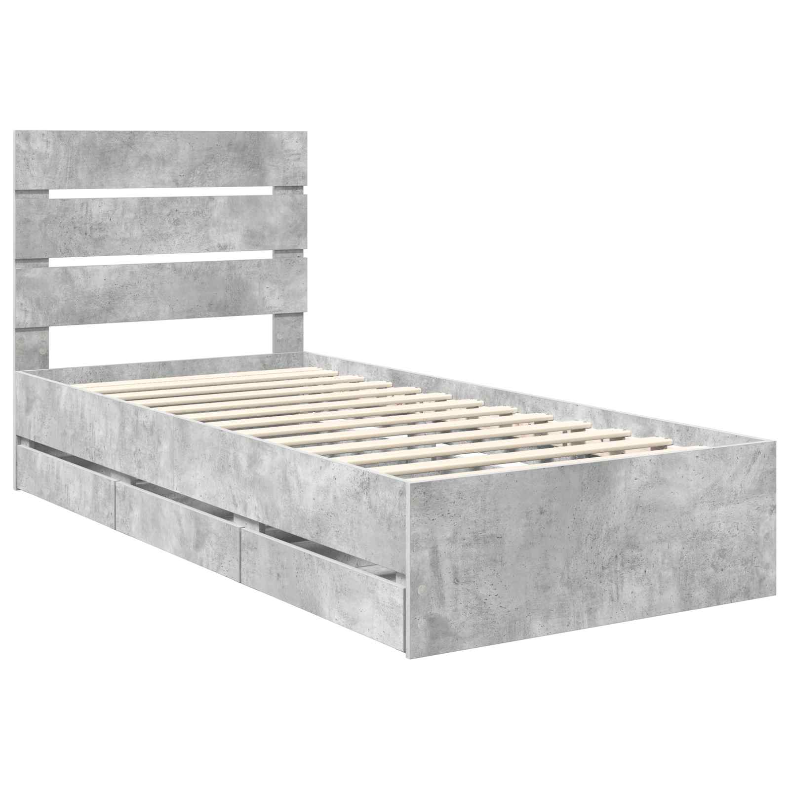 Krevetna konstrukcija s ladicama Betonski sivi 75 x 190 cm