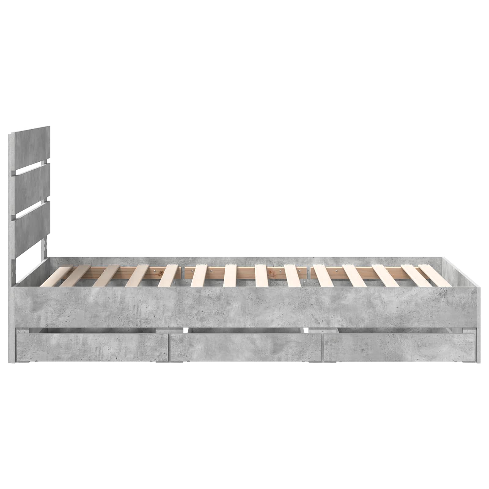 Krevetna konstrukcija s ladicama Betonski sivi 75 x 190 cm