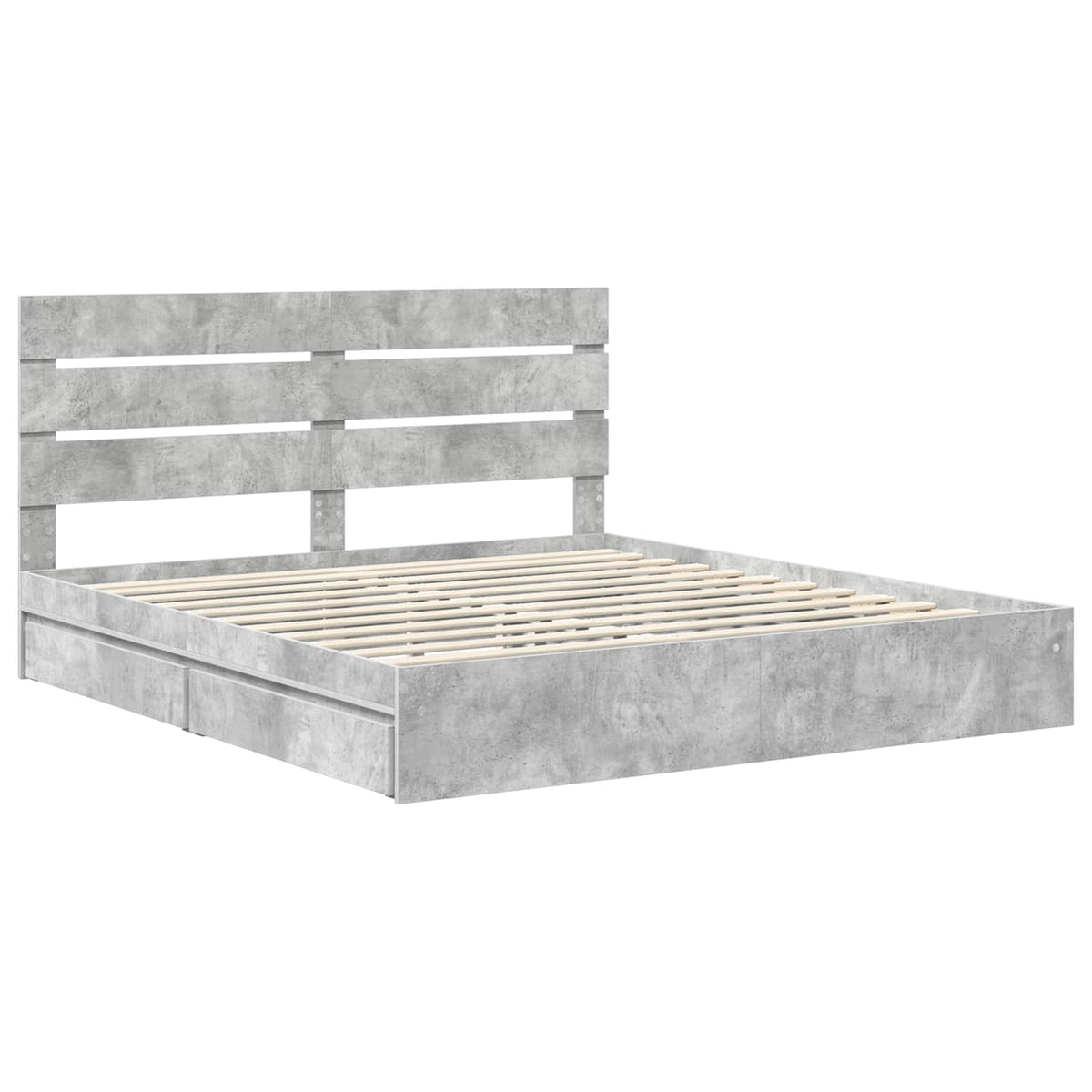 Krevet s od storage s ladicama Betonski sivi 200 x 200 cm
