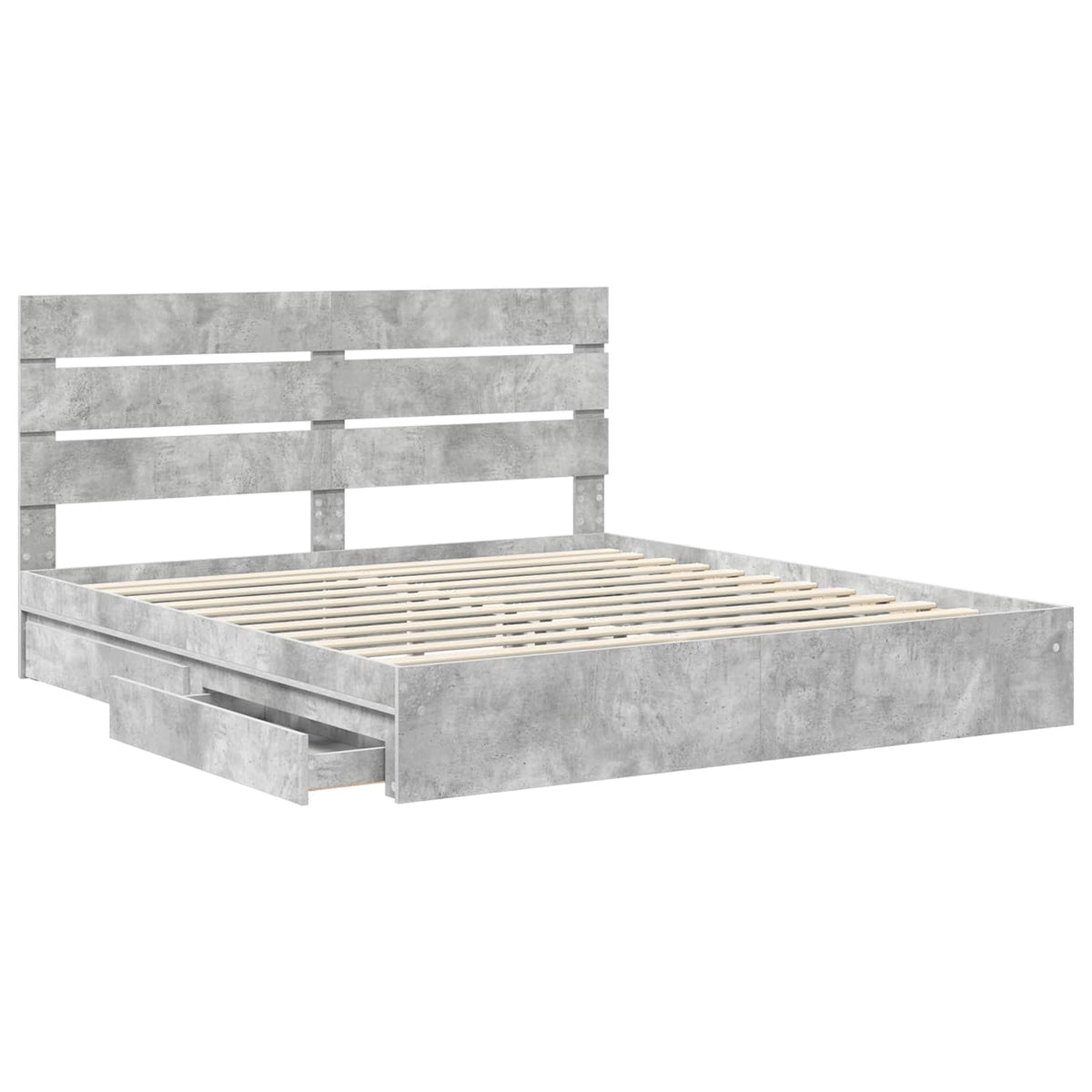Krevet s od storage s ladicama Betonski sivi 200 x 200 cm