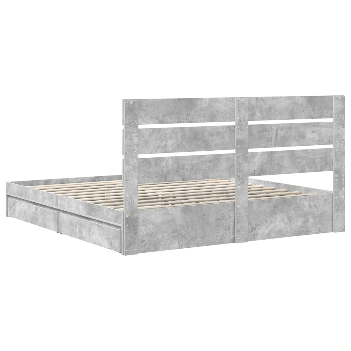 Krevet s od storage s ladicama Betonski sivi 200 x 200 cm
