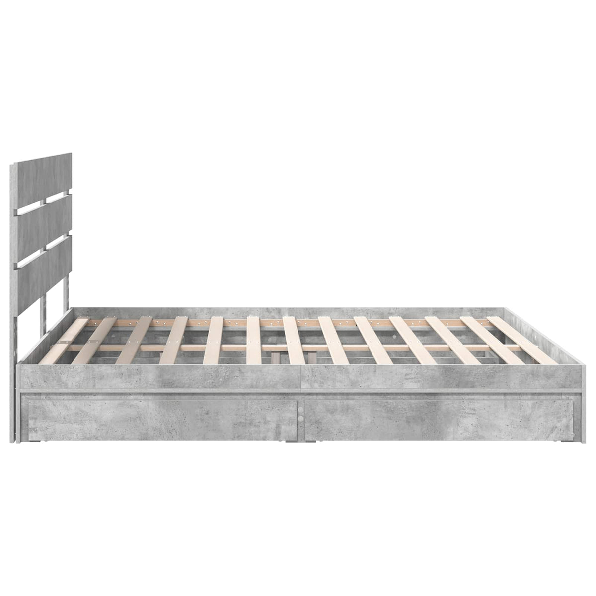Krevet s od storage s ladicama Betonski sivi 200 x 200 cm