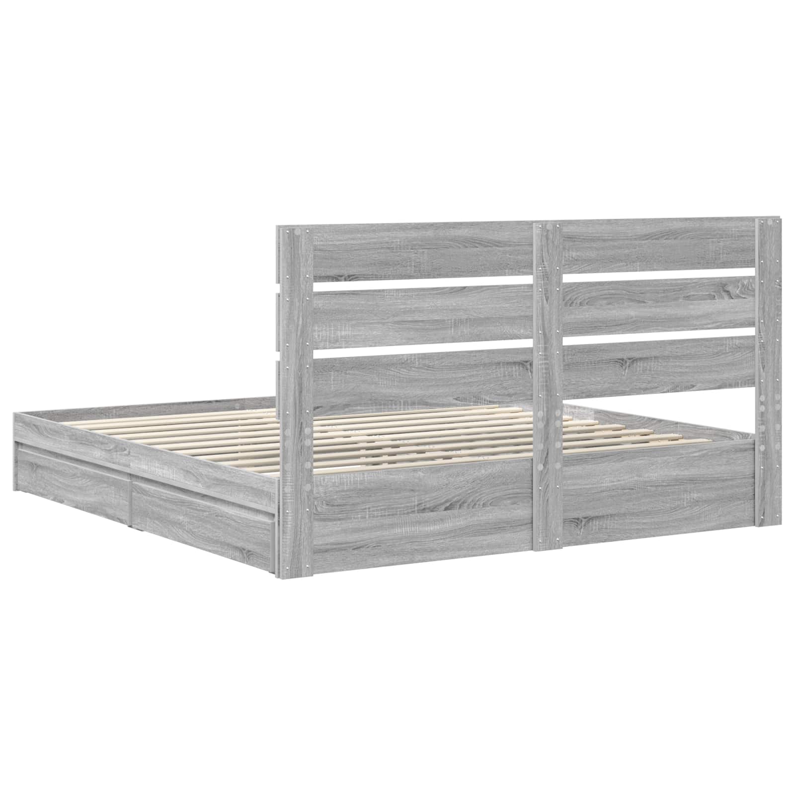 Krevet s od storage Siva Sonoma 200 x 200 cm Konstruirano drvo