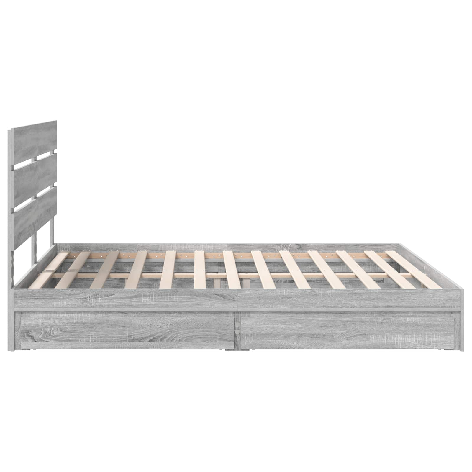 Krevet s od storage Siva Sonoma 180 x 200 cm Konstruirano drvo