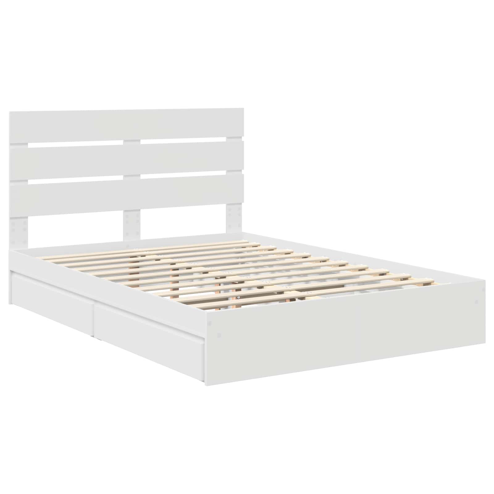 Krevet s od storage Bijelo 160 x 200 cm Konstruirano drvo