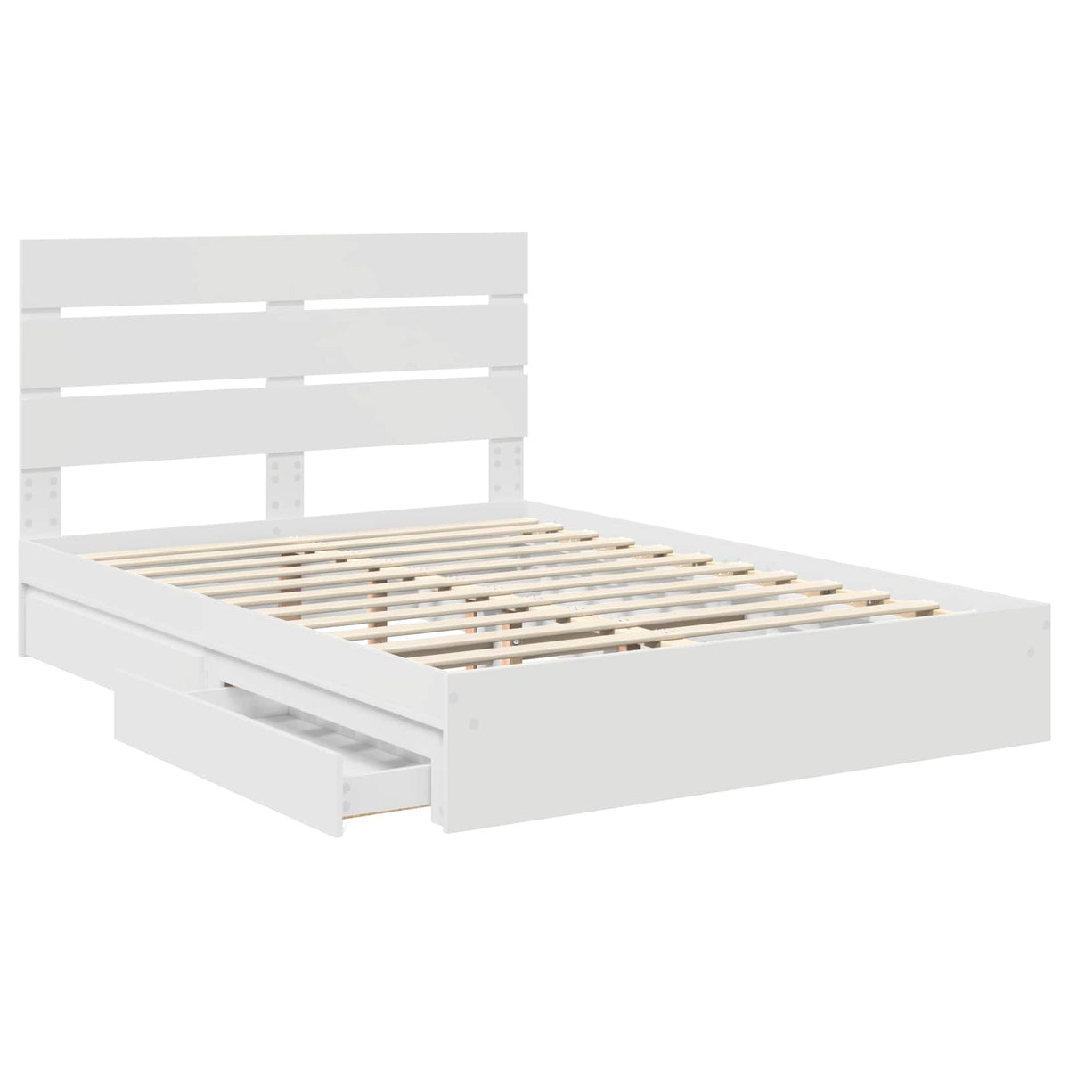 Krevet s od storage Bijelo 160 x 200 cm Konstruirano drvo
