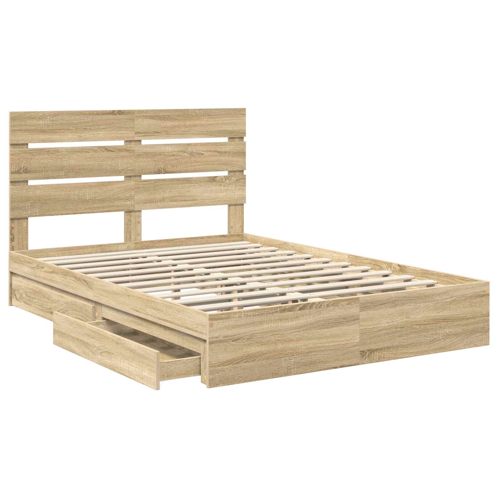 Krevet s od storage Sonoma hrast 160 x 200 cm Konstruirano drvo