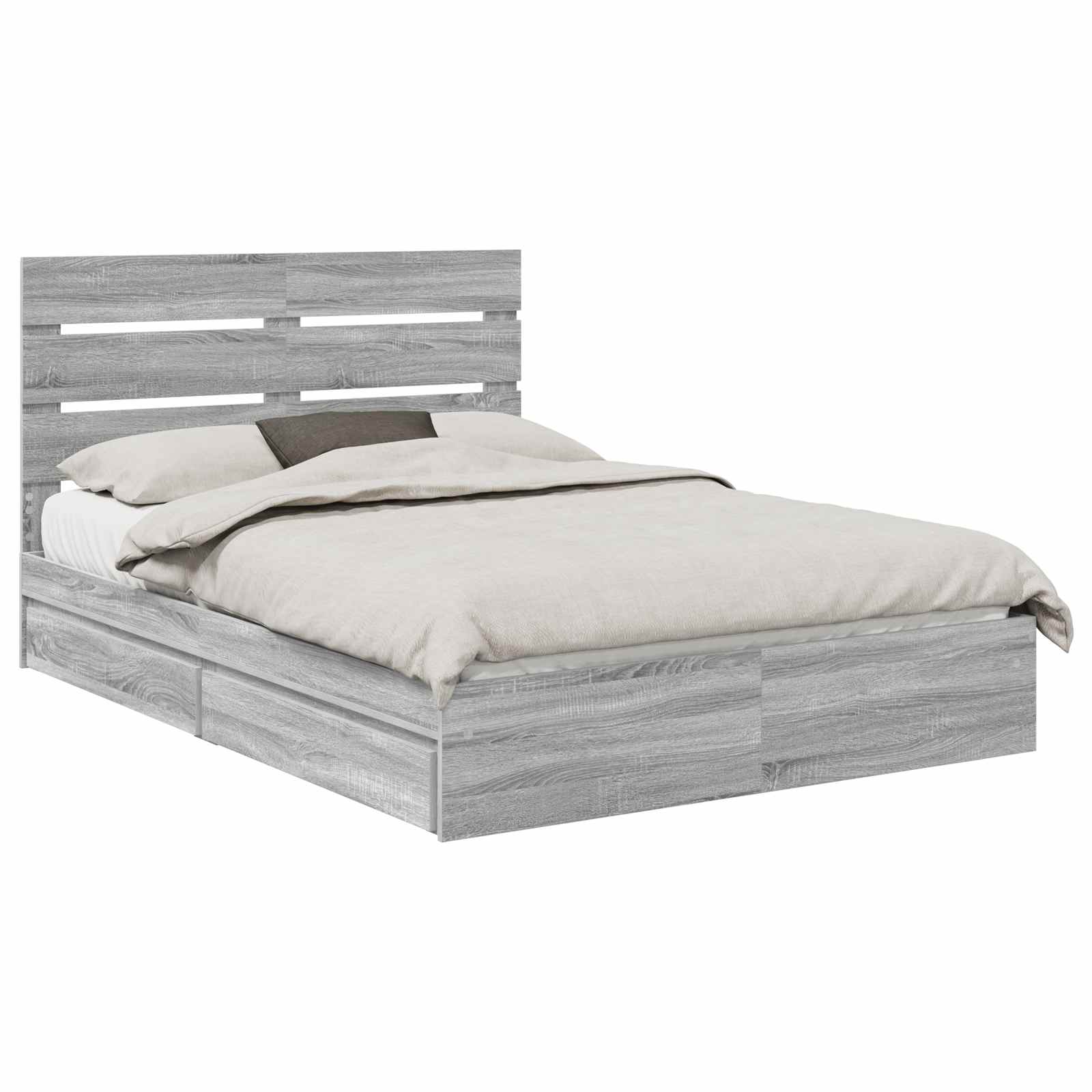 Krevet s od storage Siva Sonoma 150 x 200 cm Konstruirano drvo