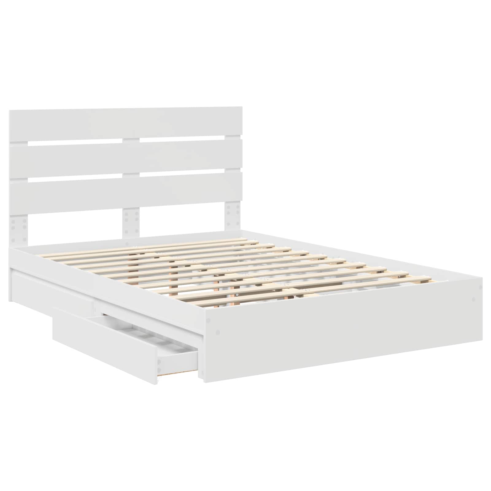 Krevet s od storage Bijelo 140 x 200 cm Konstruirano drvo