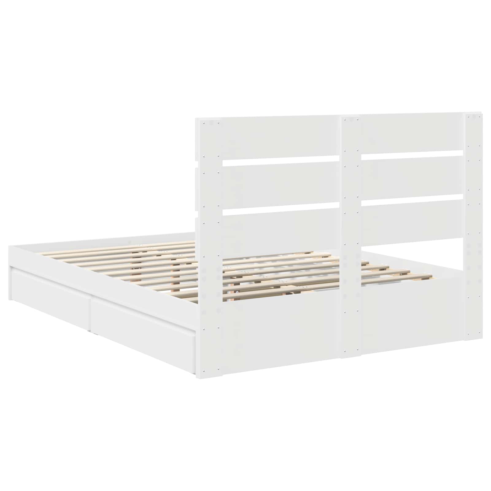 Krevet s od storage Bijelo 140 x 190 cm Konstruirano drvo