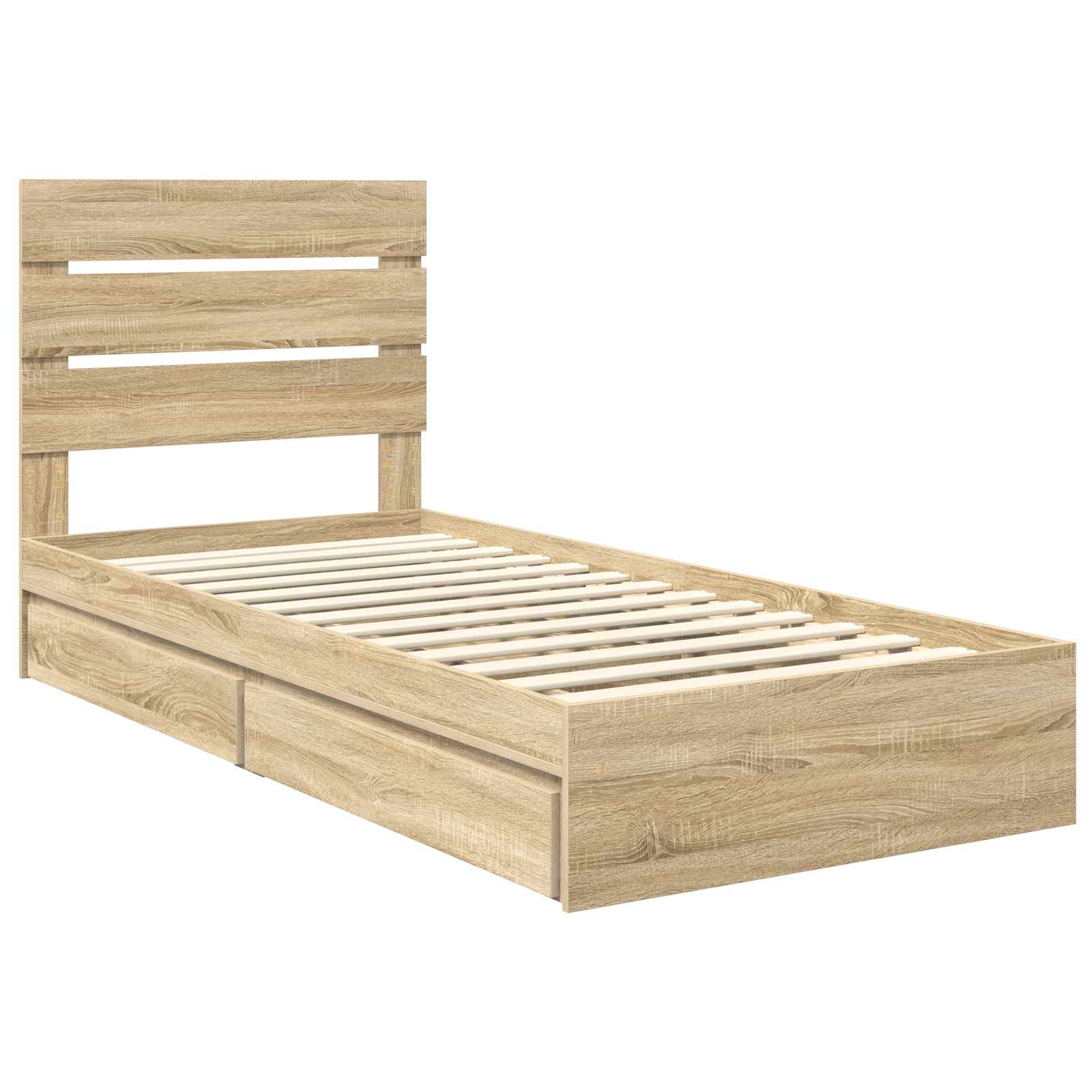 Krevet s od storage Sonoma hrast 100 x 200 cm Konstruirano drvo