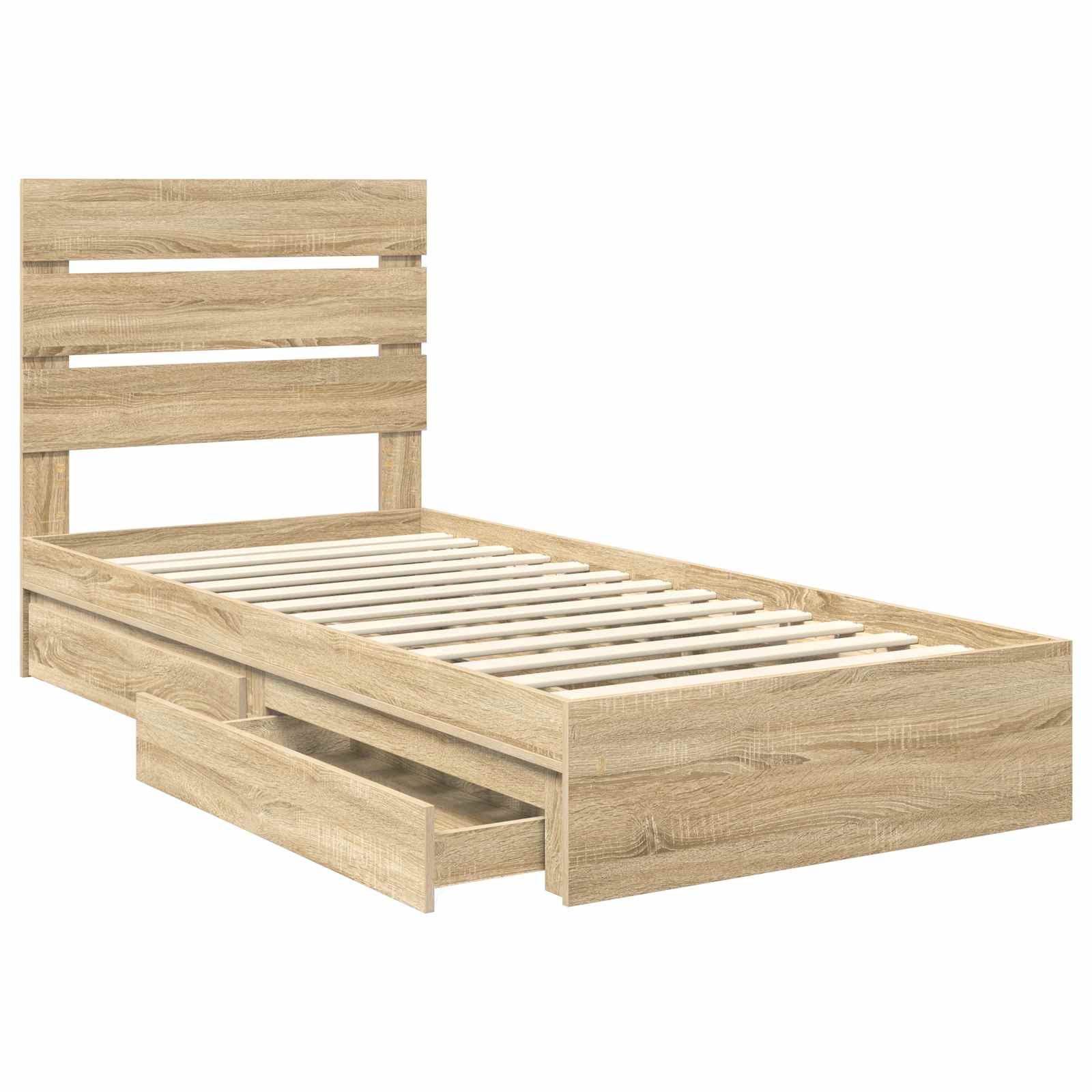 Krevet s od storage Sonoma hrast 100 x 200 cm Konstruirano drvo