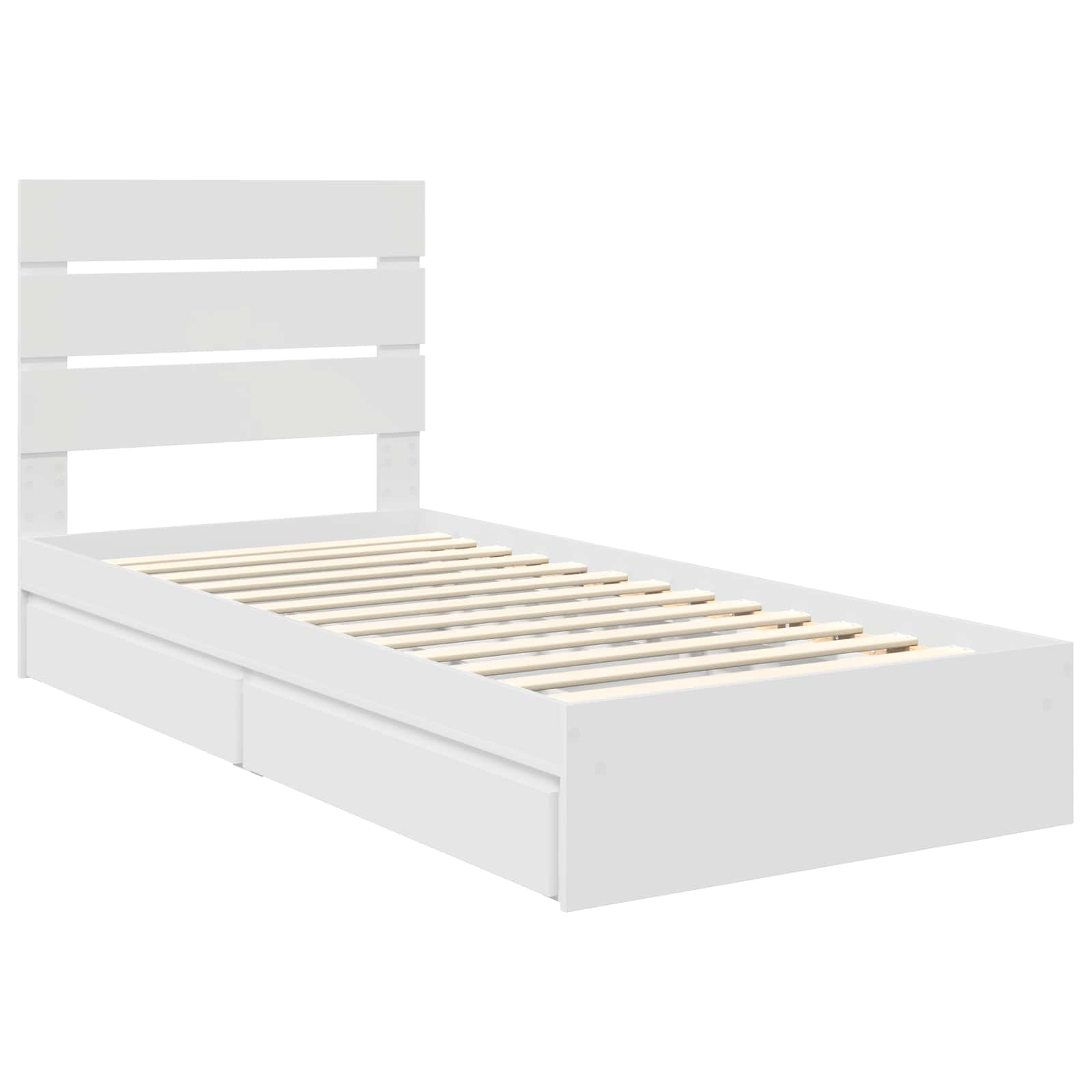Krevet s od storage Bijelo 90 x 200 cm Konstruirano drvo