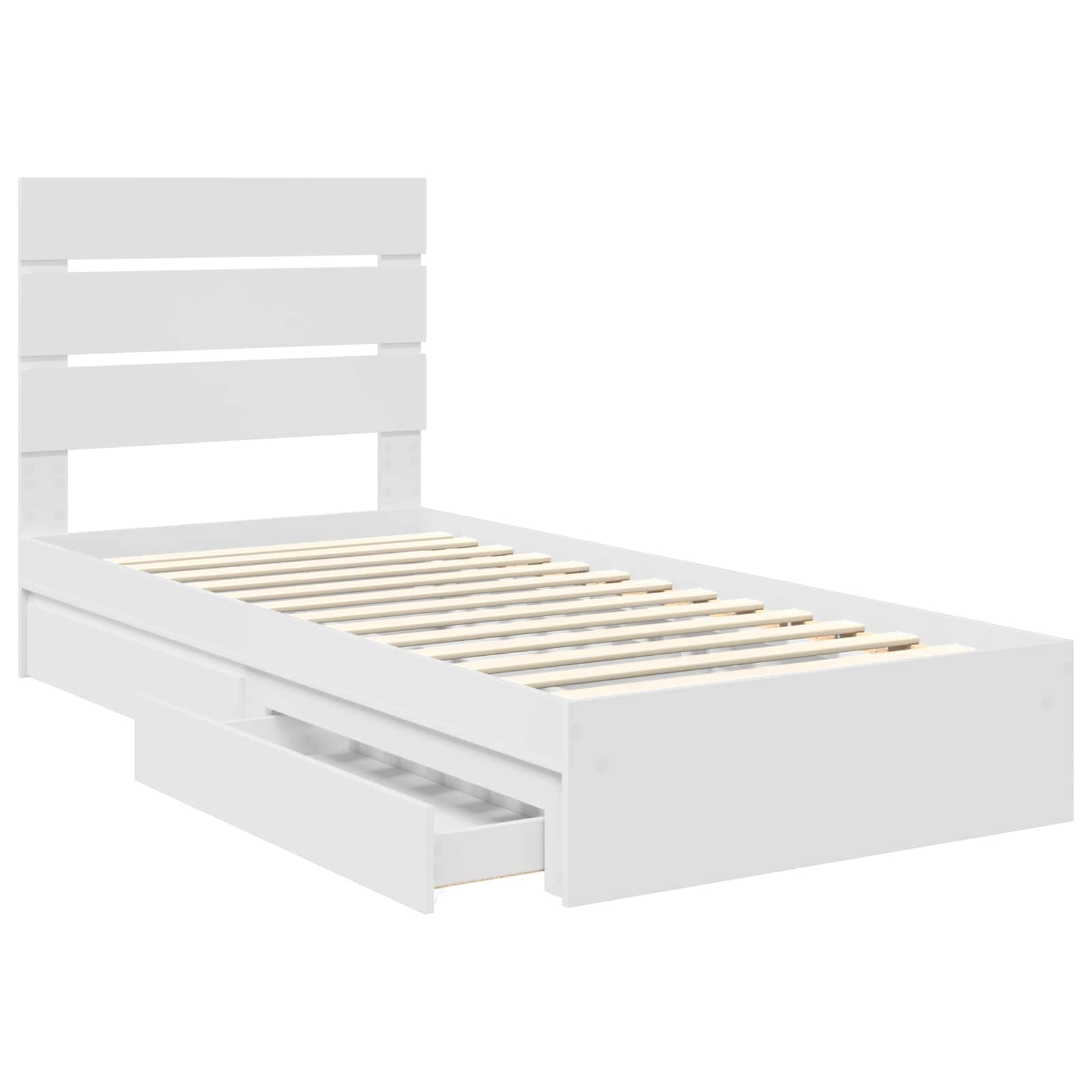 Krevet s od storage Bijelo 90 x 200 cm Konstruirano drvo