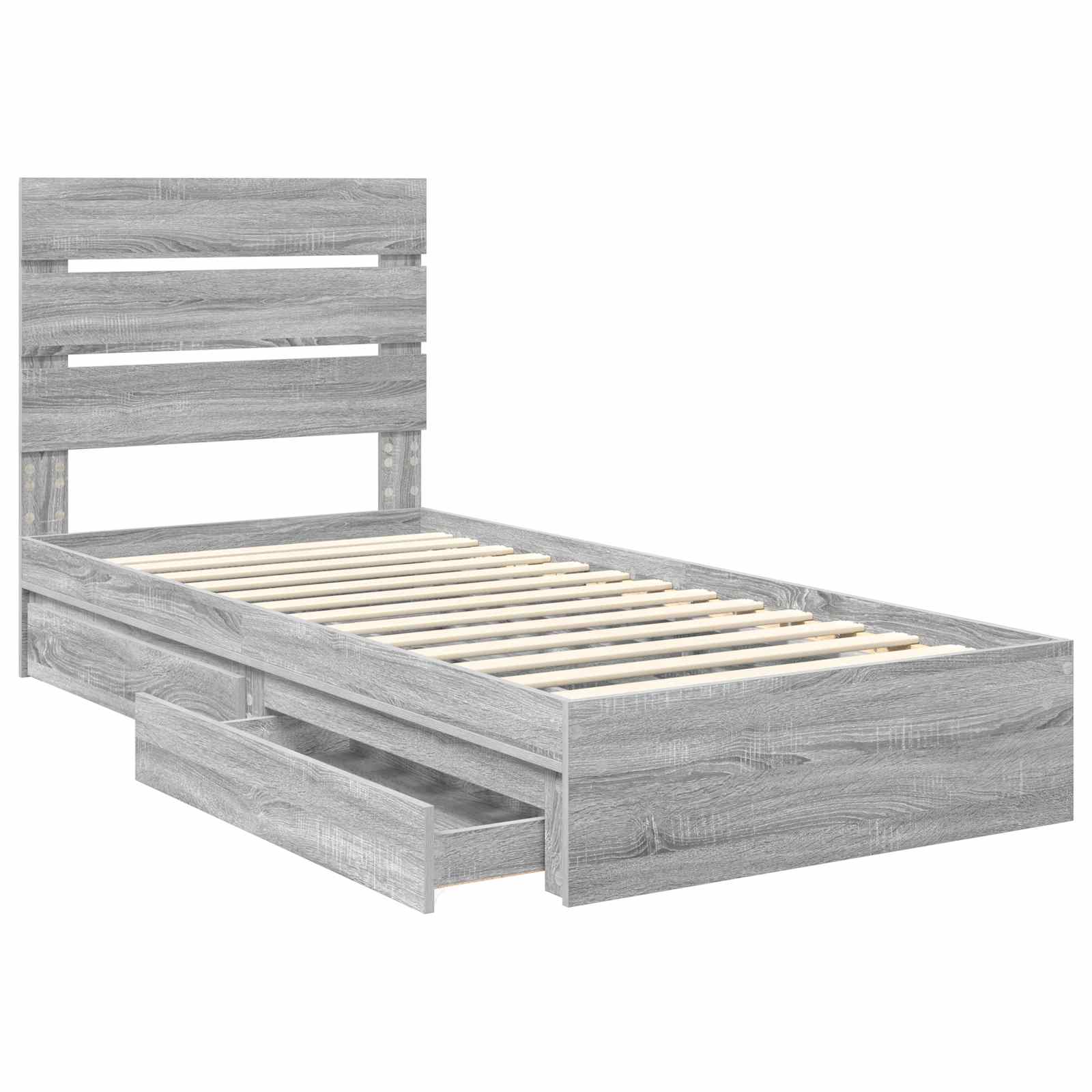 Krevet s od storage Siva Sonoma 90 x 200 cm Konstruirano drvo