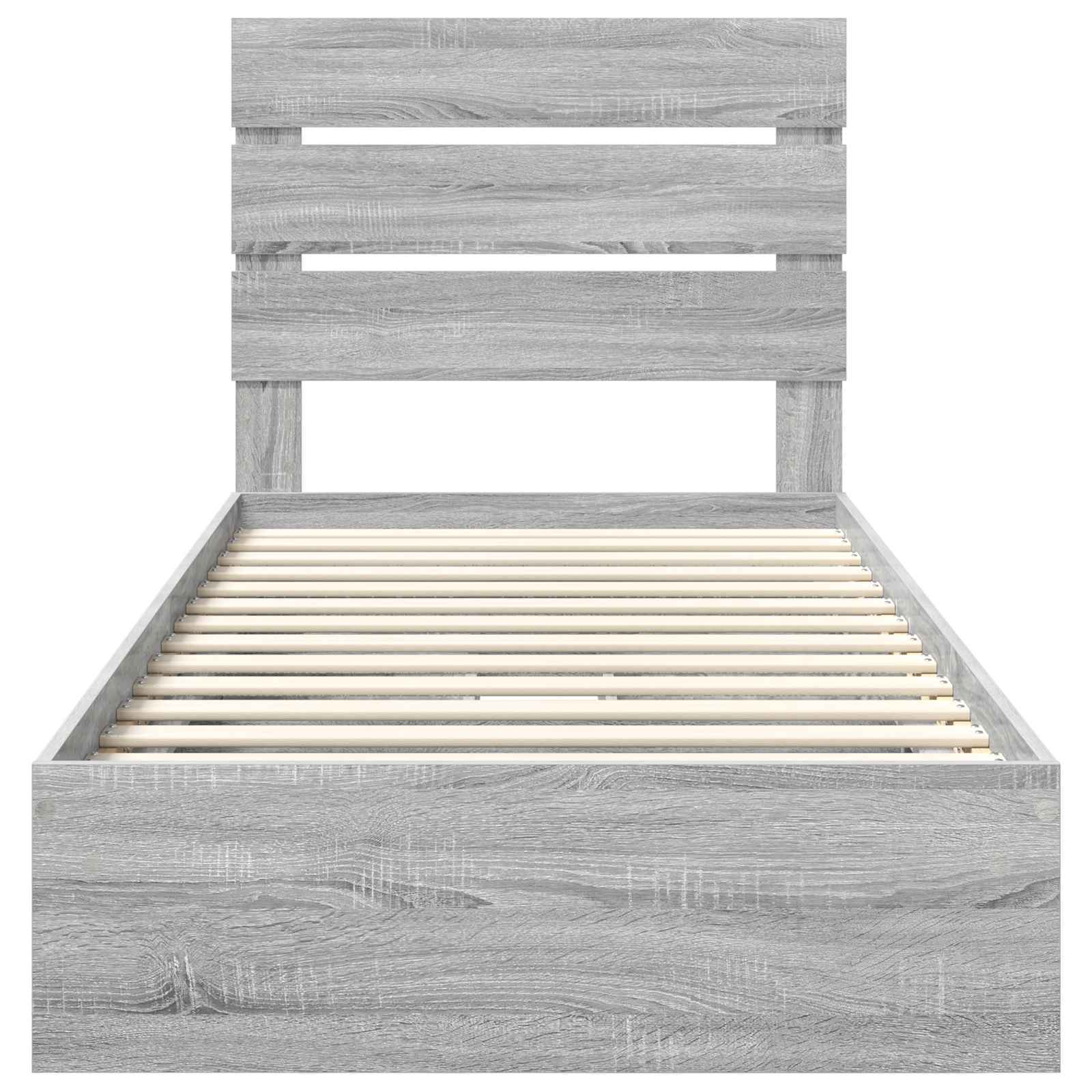 Krevet s od storage Siva Sonoma 90 x 190 cm Konstruirano drvo