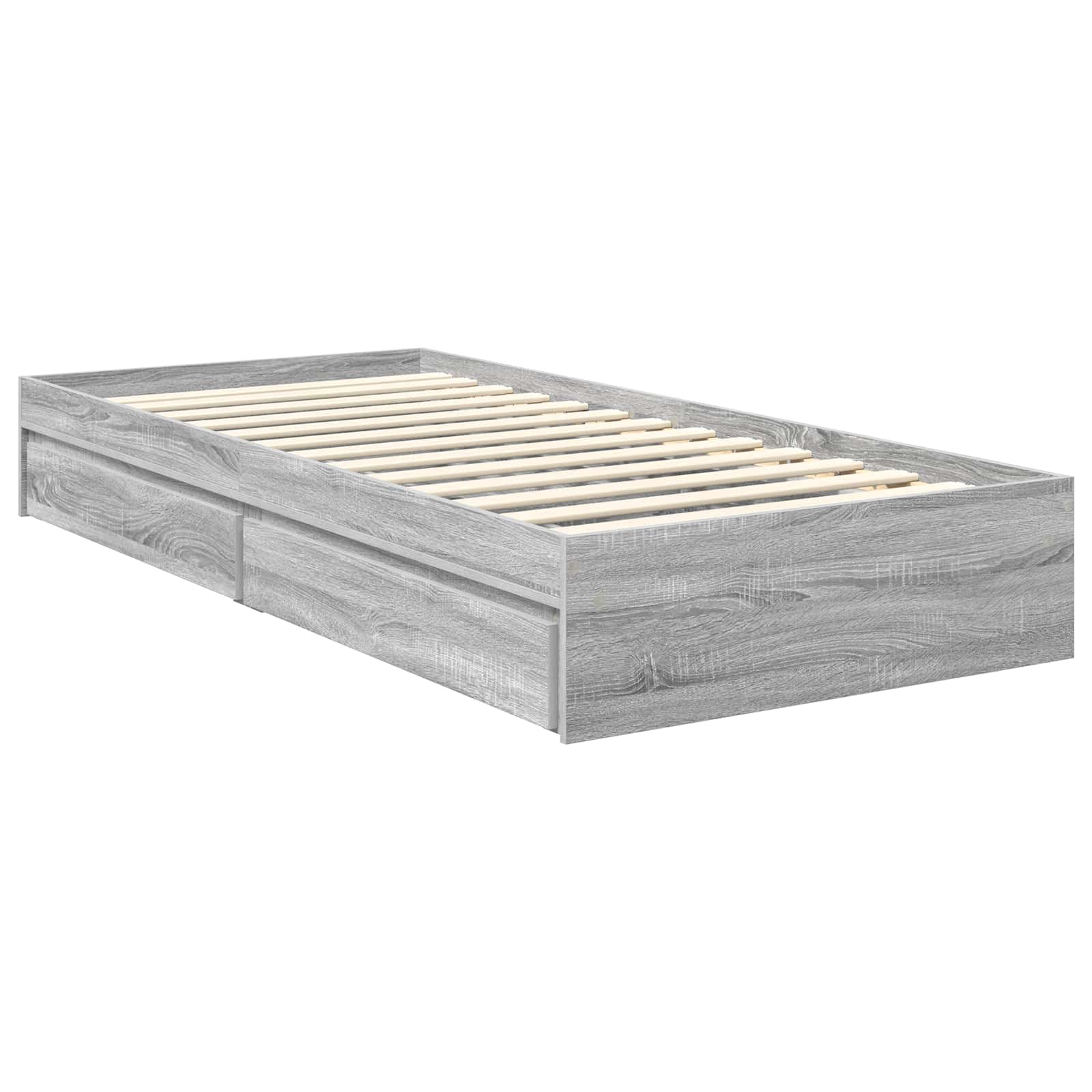 Krevet s od storage Siva Sonoma 70 x 190 cm Konstruirano drvo