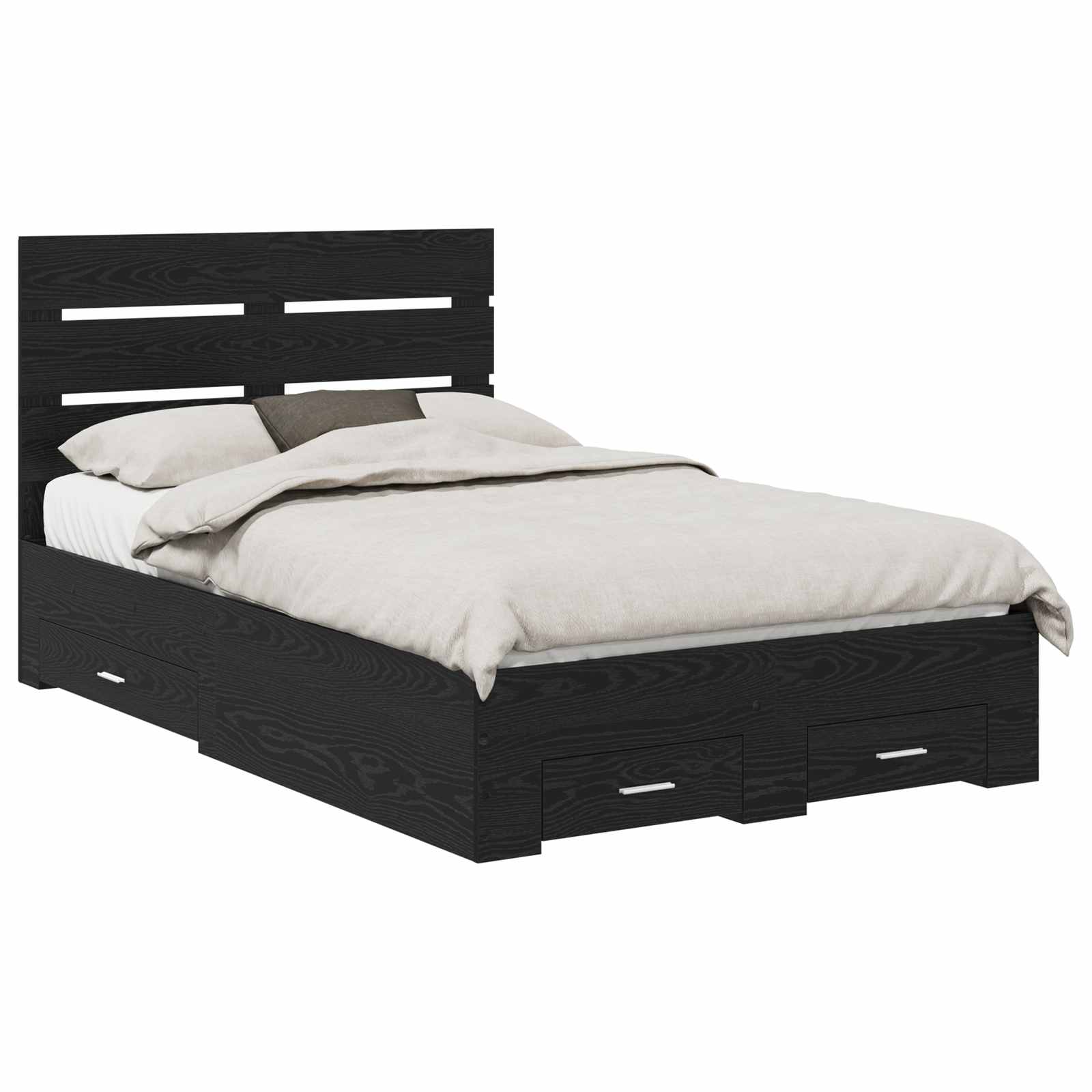 Krevetna konstrukcija Crni hrast 135 x 190 cm Konstruirano drvo