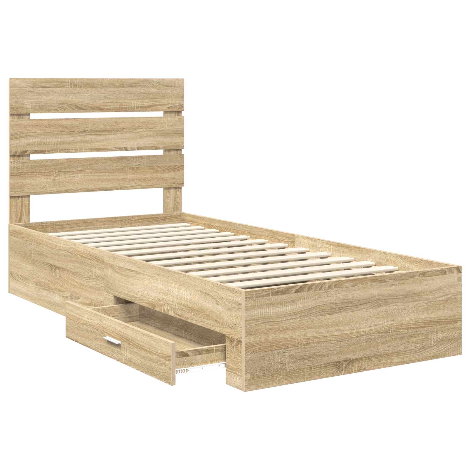 Krevetna konstrukcija s ladicama Sonoma hrast 100 x 200 cm