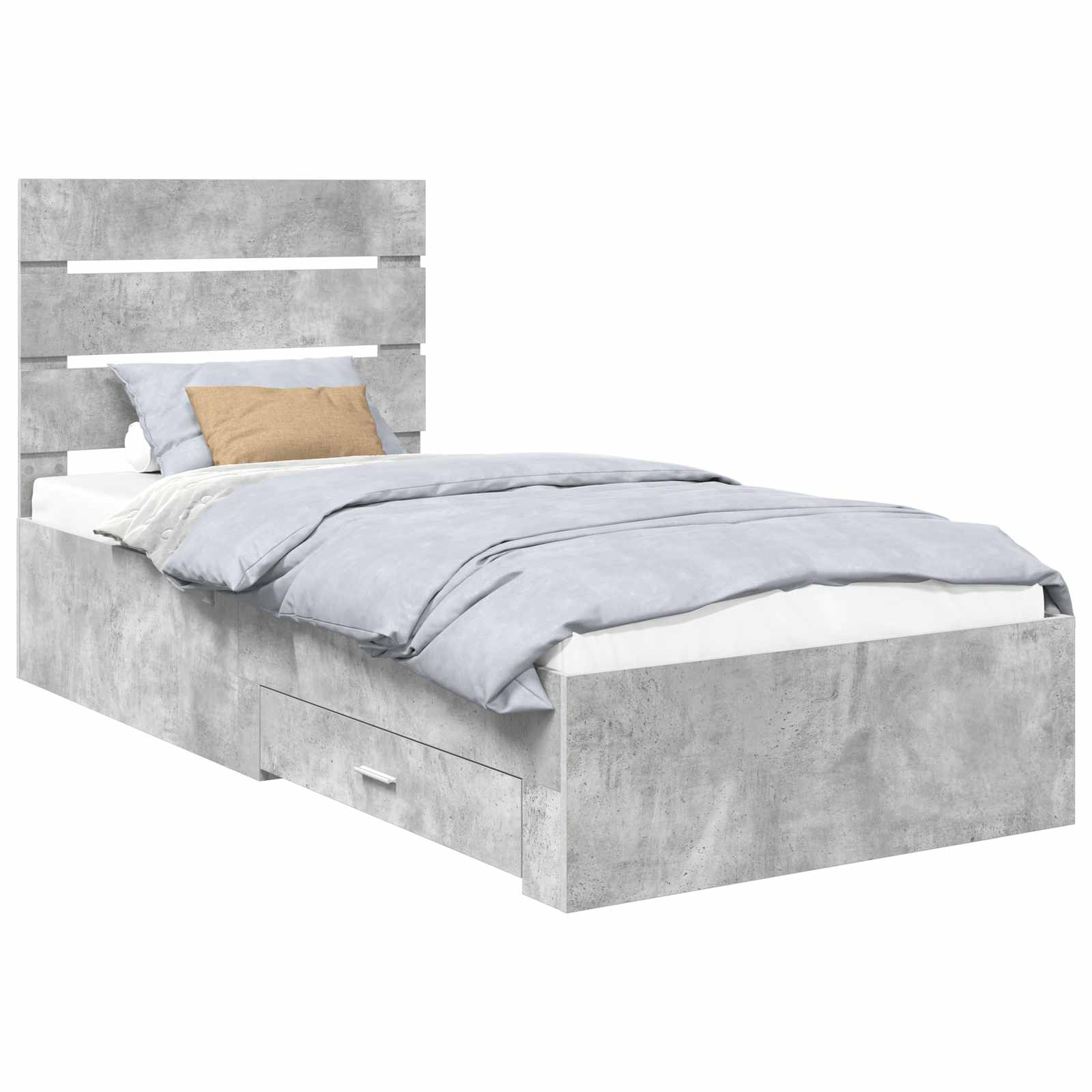 Krevetna konstrukcija s ladicama Betonski sivi 90 x 190 cm
