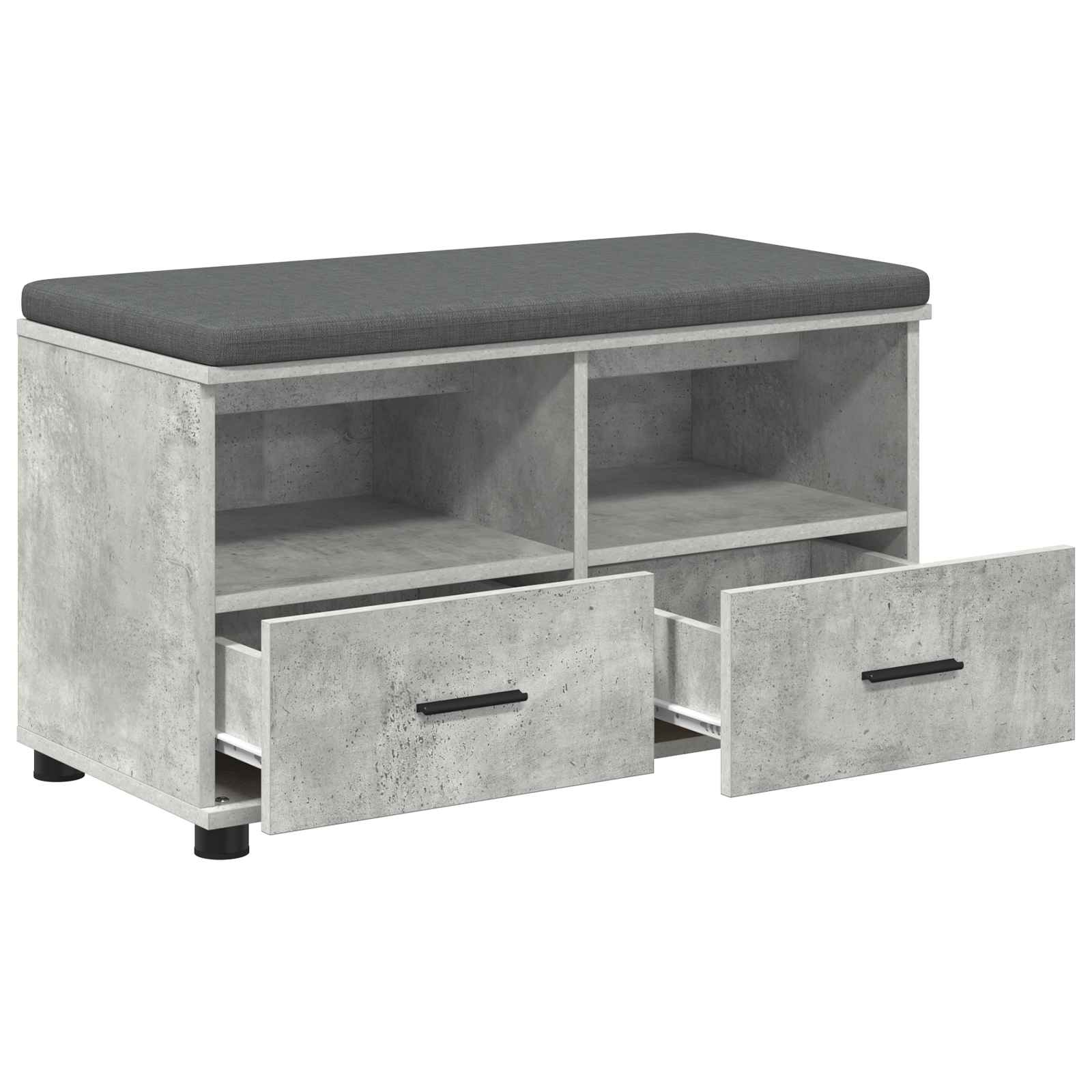 Klupa za hodnik s jastukom Betonsko Siva 80 x 38 x 46 cm