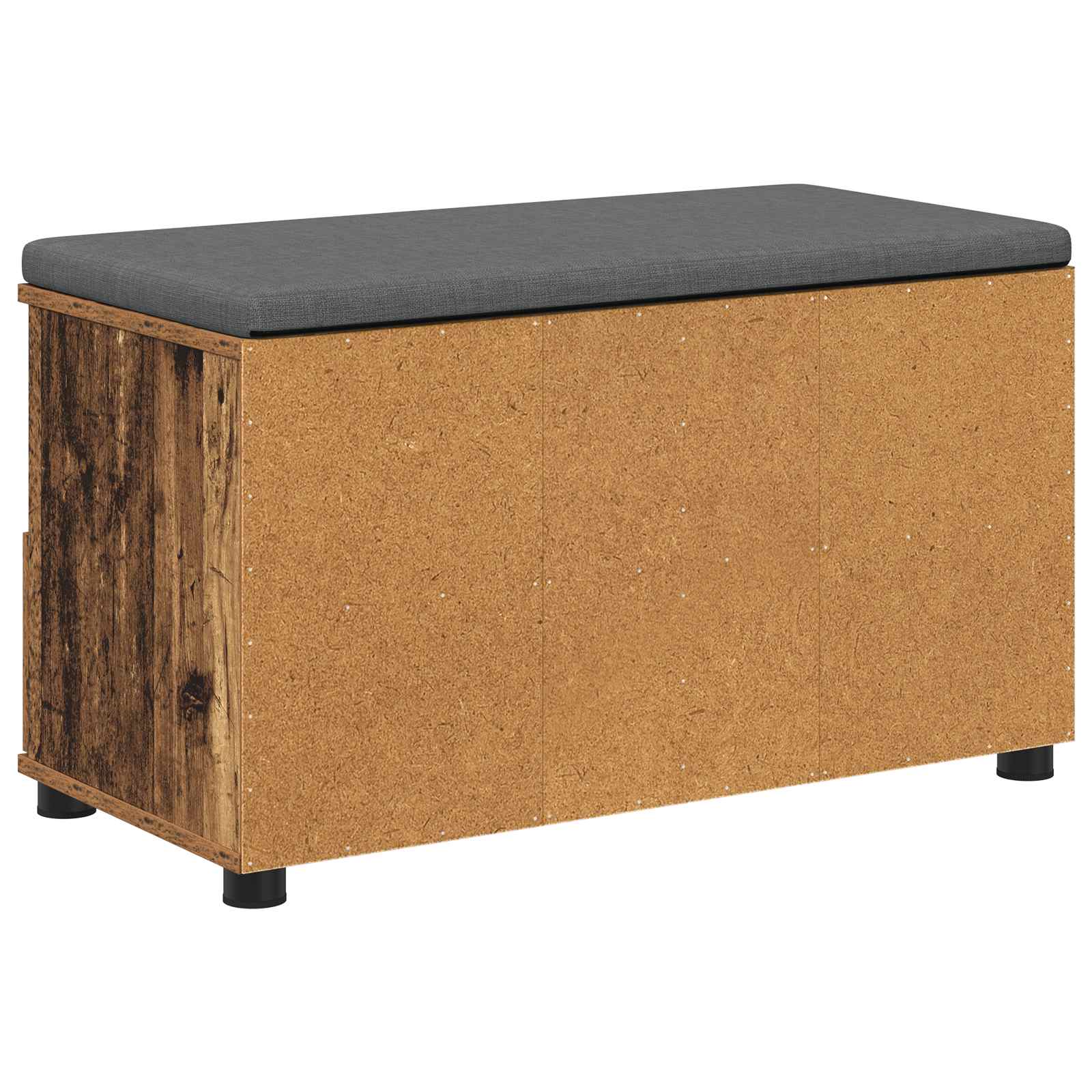 Klupa za hodnik s jastukom s policom Staro drvo 80 x 38 x 46 cm