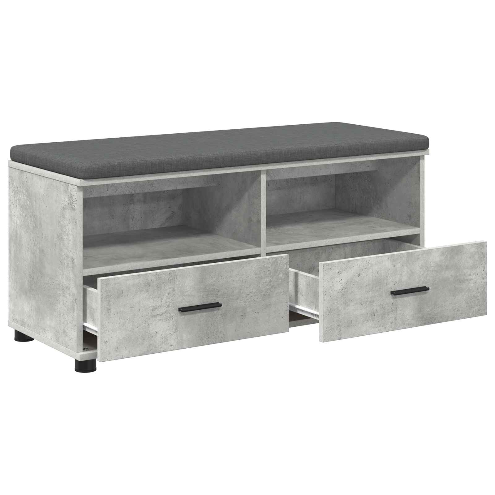Klupa za hodnik s jastukom Betonsko Siva 100 x 38 x 46 cm