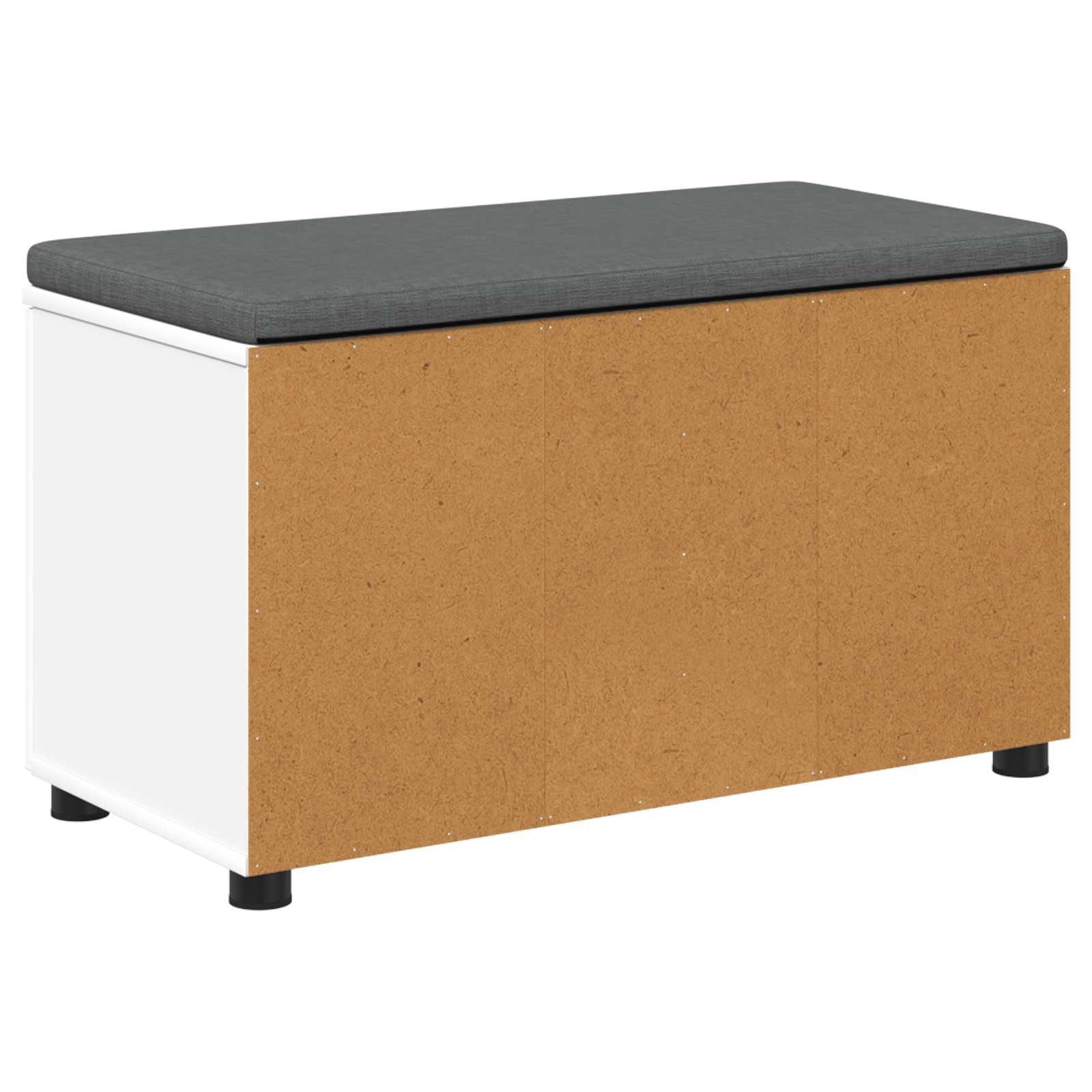 Klupa za hodnik s jastukom s policom Bijeli 80 x 38 x 46 cm