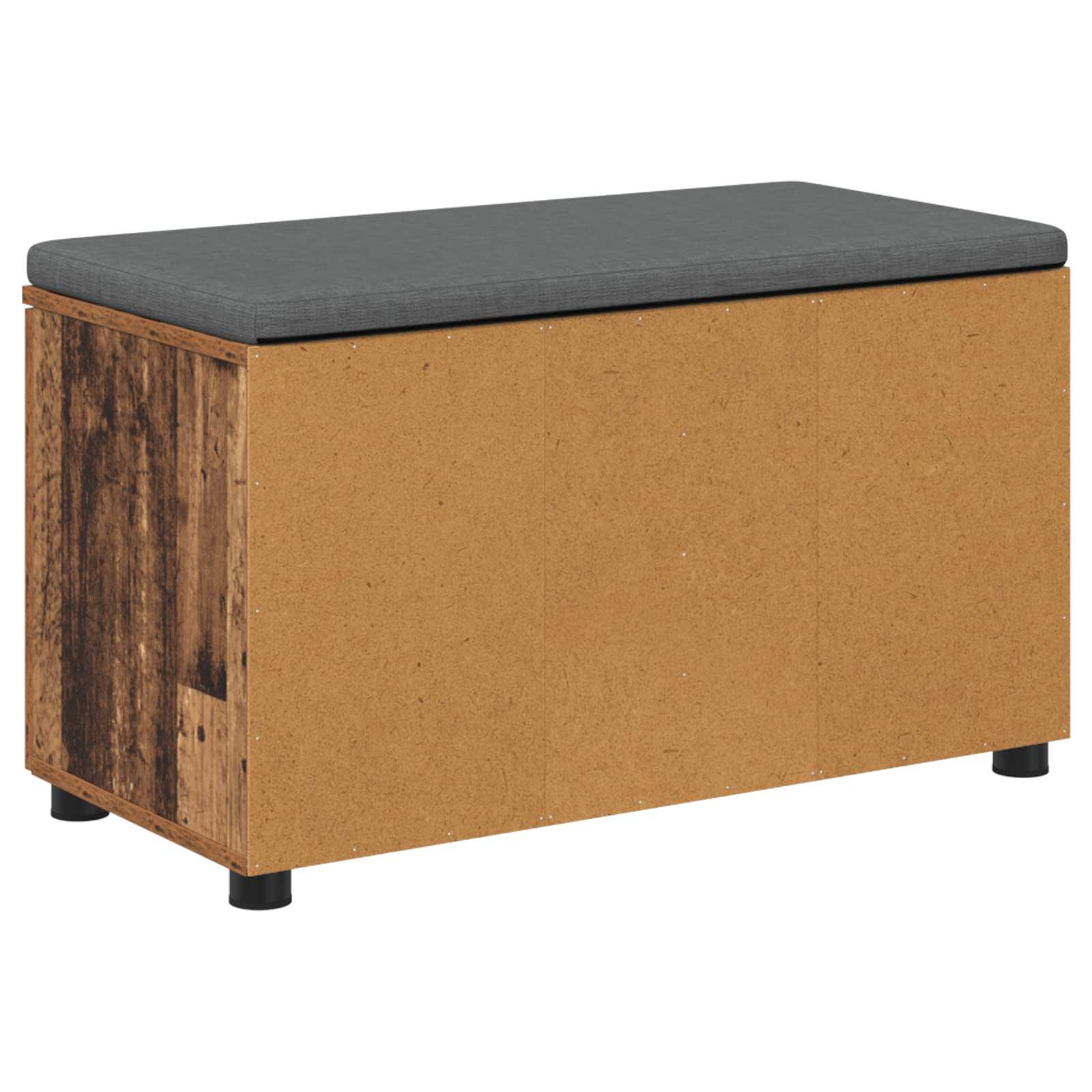 Klupa za hodnik s jastukom s policom Staro drvo 80 x 38 x 46 cm