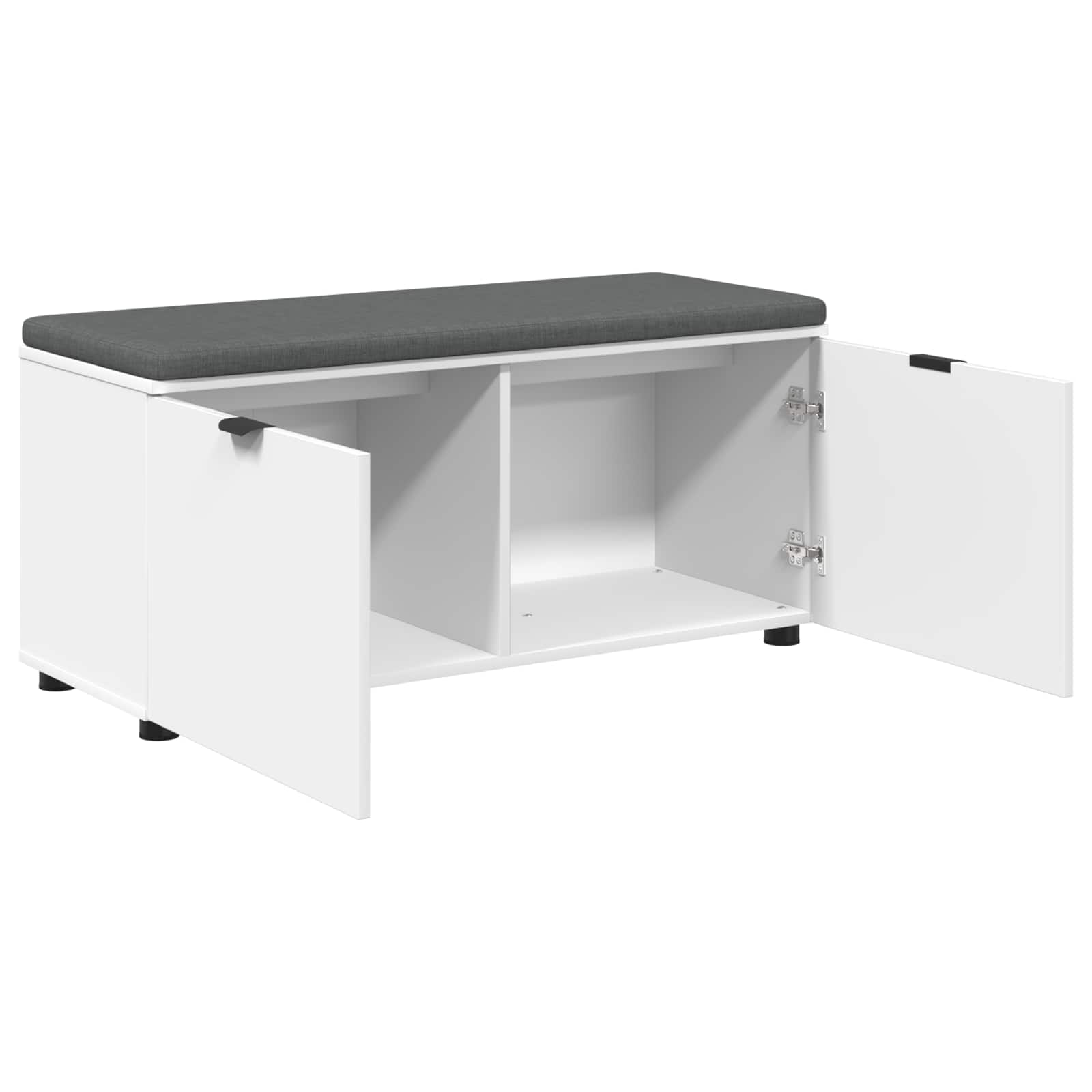 Klupa za hodnik s jastukom s policom Bijeli 100 x 38 x 46 cm