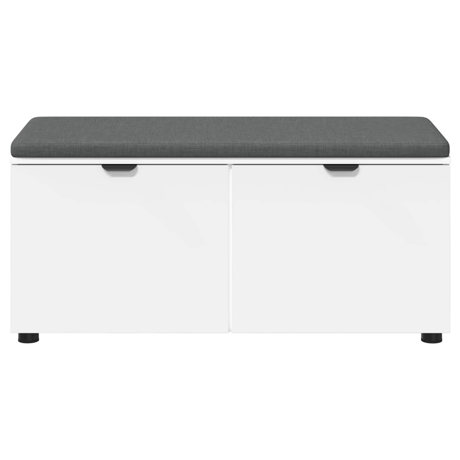 Klupa za hodnik s jastukom s policom Bijeli 100 x 38 x 46 cm