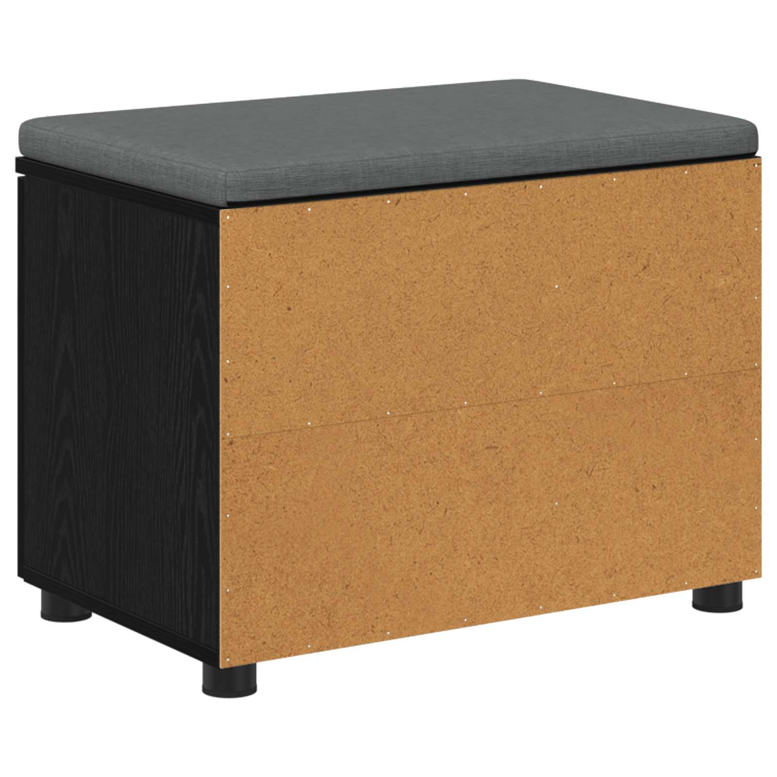 Klupa za hodnik s jastukom s policom Crni Hrast 60 x 38 x 46 cm