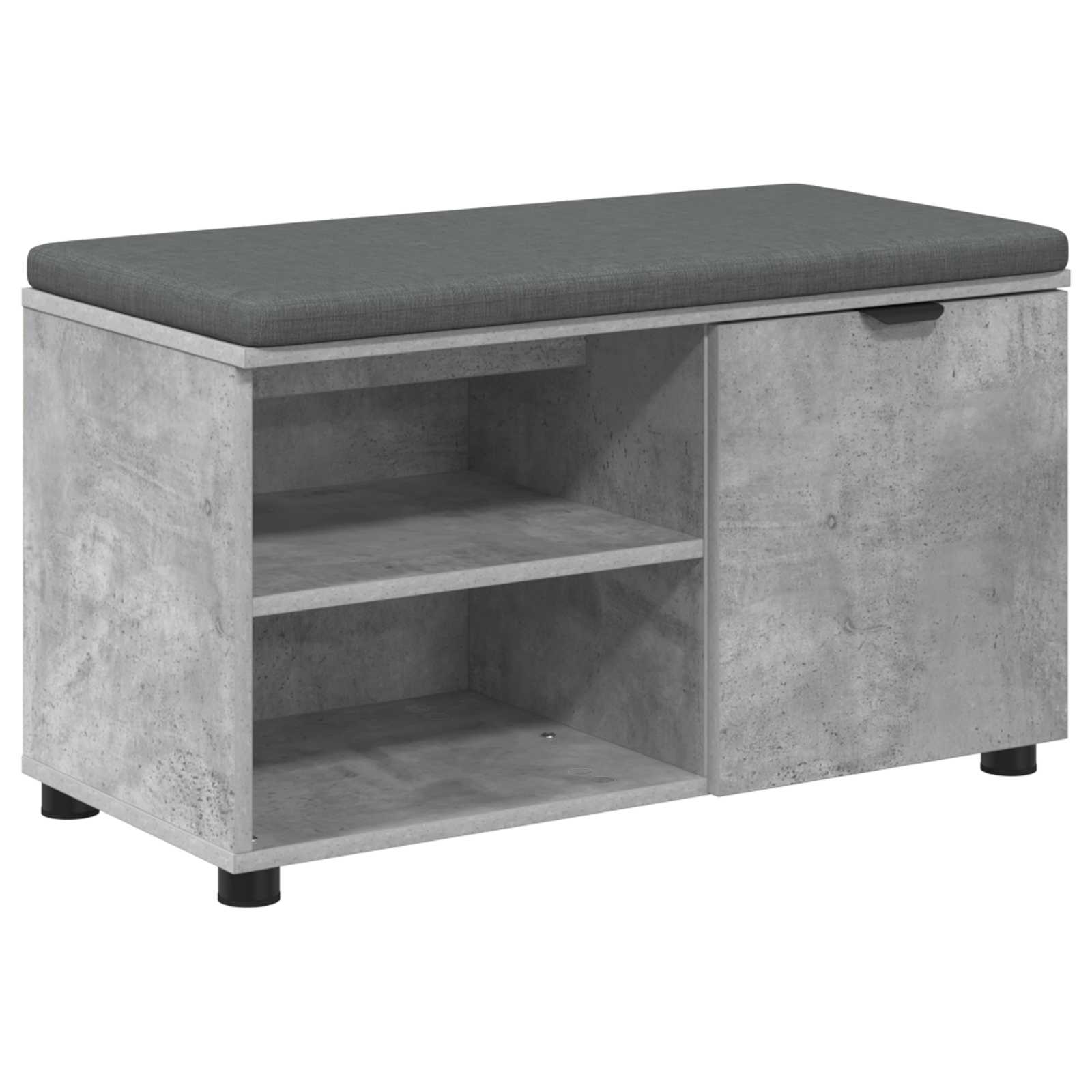 Klupa za hodnik s jastukom Betonsko Siva 80 x 38 x 46 cm