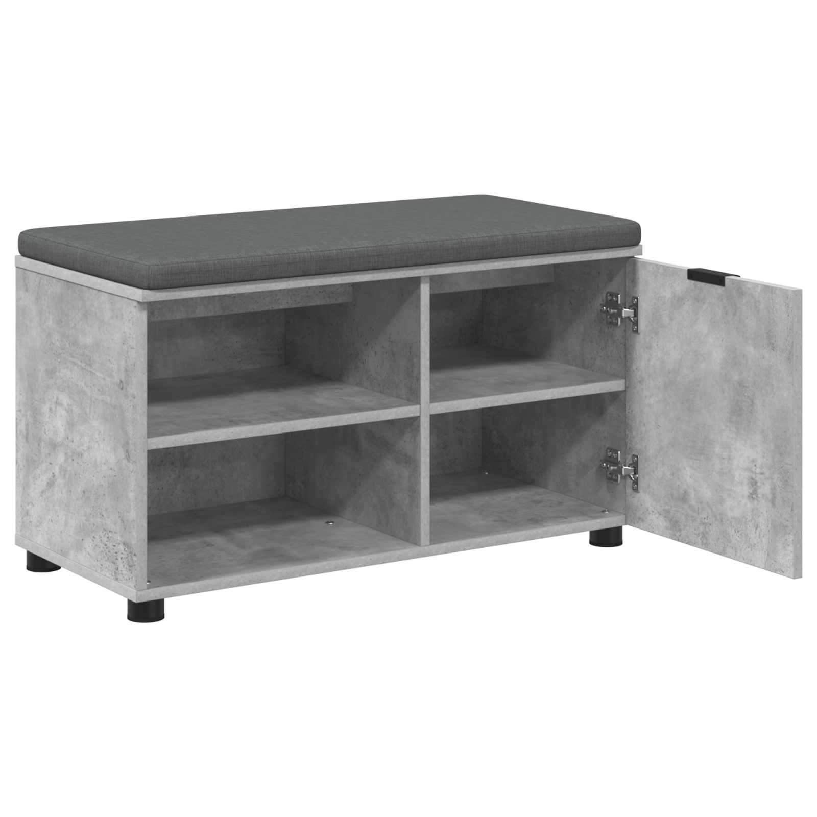Klupa za hodnik s jastukom Betonsko Siva 80 x 38 x 46 cm