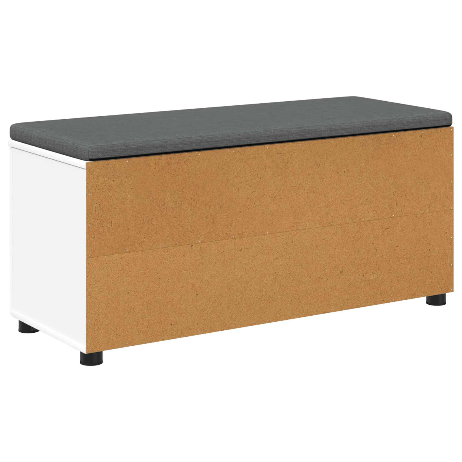 Klupa za hodnik s jastukom s policom Bijeli 100 x 38 x 46 cm