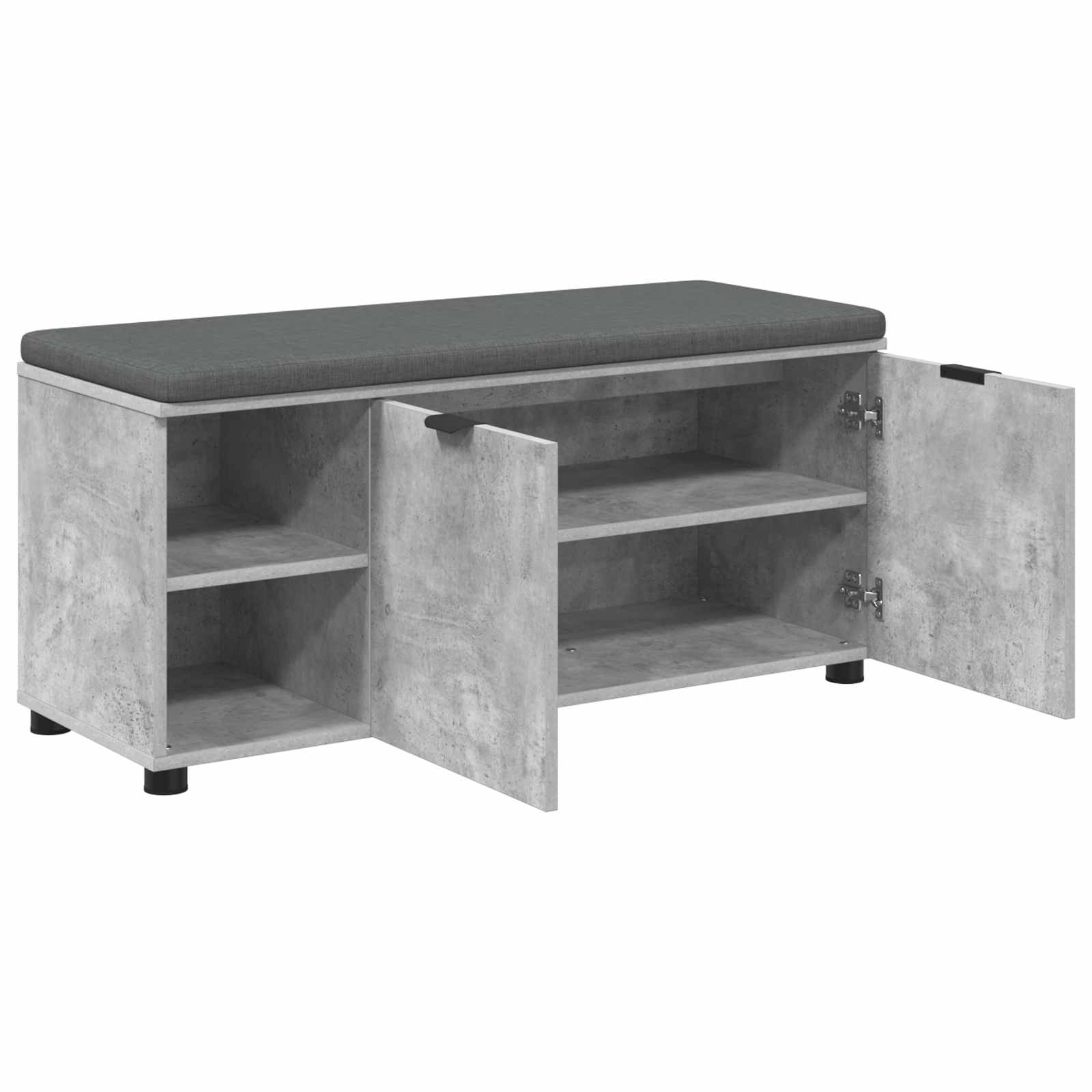 Klupa za hodnik s jastukom Betonsko Siva 100 x 38 x 46 cm