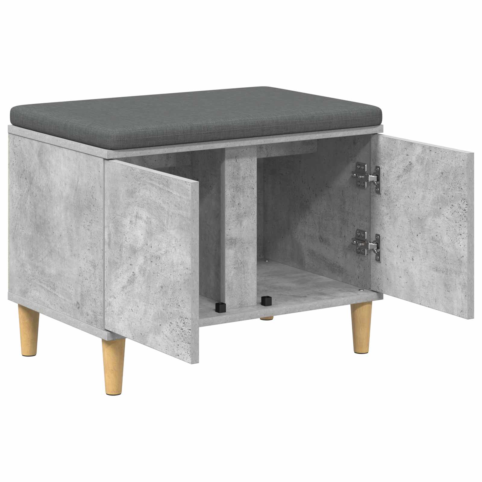 Klupa za hodnik s jastukom Betonsko Siva 60 x 38 x 46 cm
