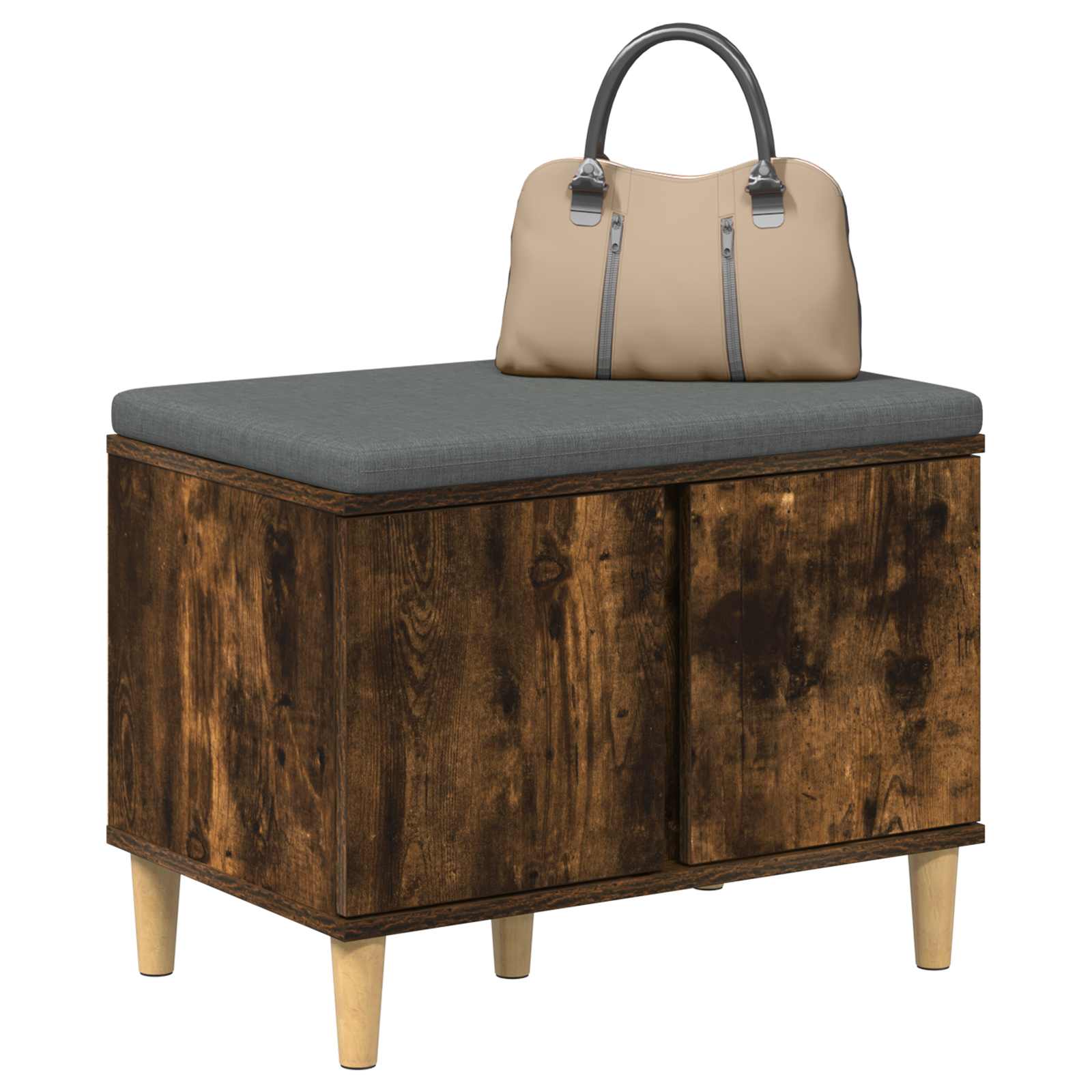 Klupa za hodnik s jastukom Dimljeni Hrast 60 x 38 x 46 cm