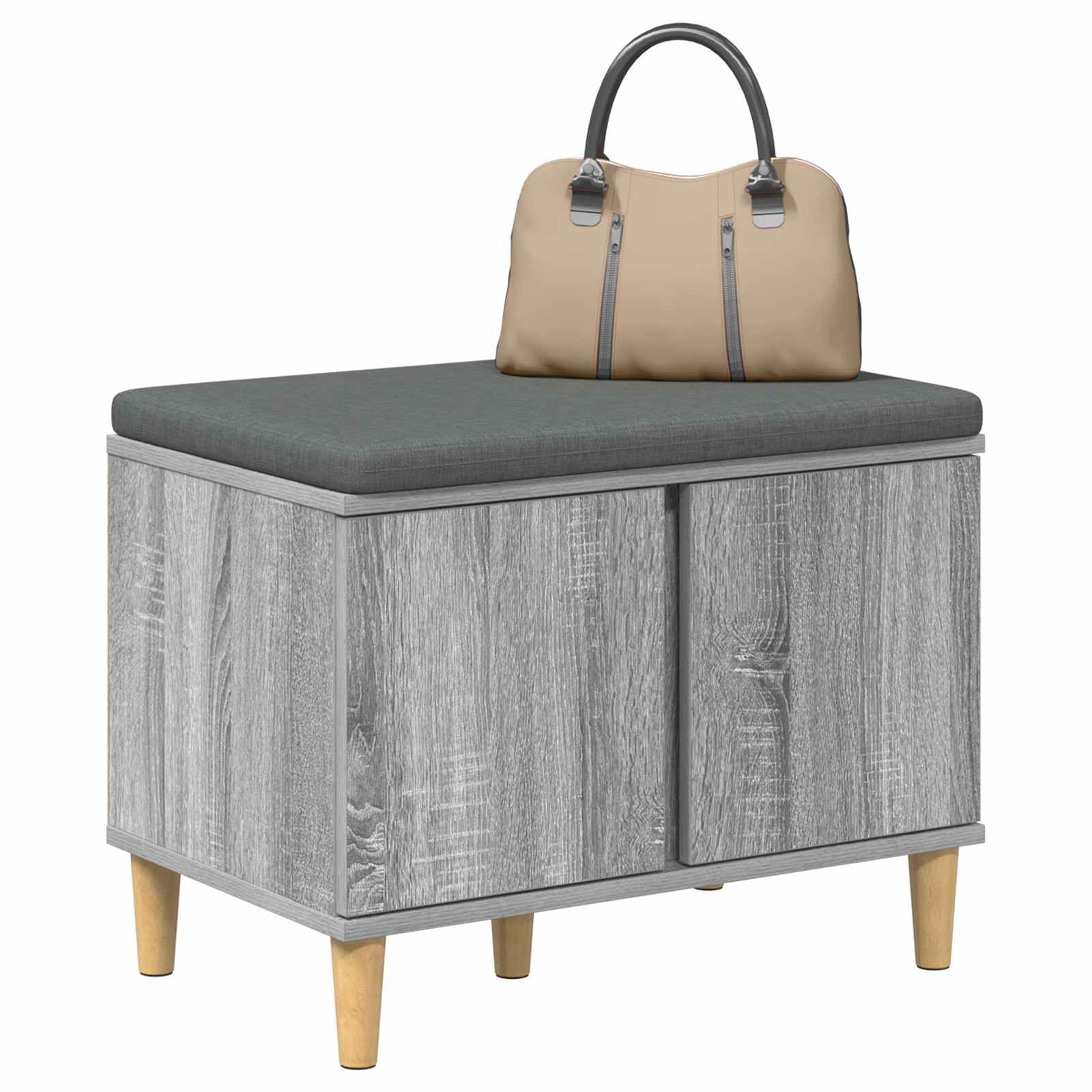 Klupa za hodnik s jastukom Sivi Sonoma 60 x 38 x 46 cm