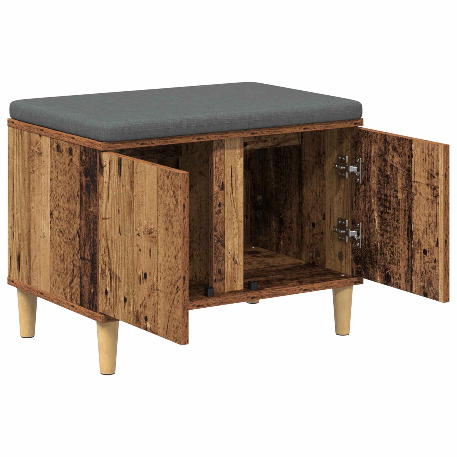 Klupa za hodnik s jastukom s vratima Staro drvo 60 x 38 x 46 cm